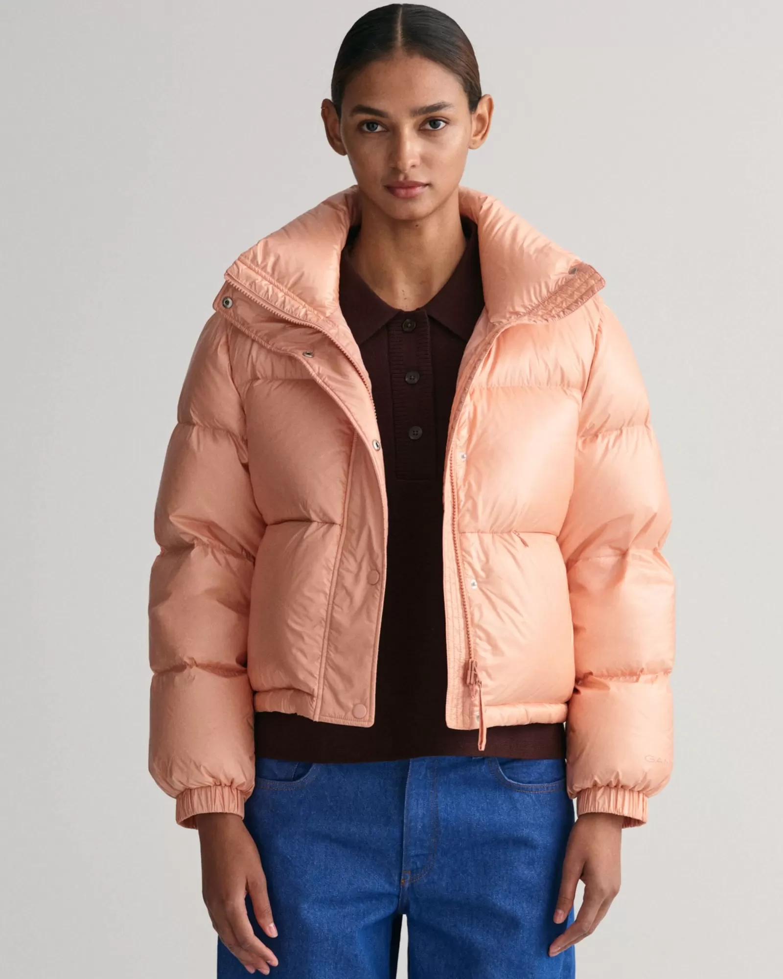 Women GANT Jackets & Coats*Cropped Down Jacket SALMON PINK