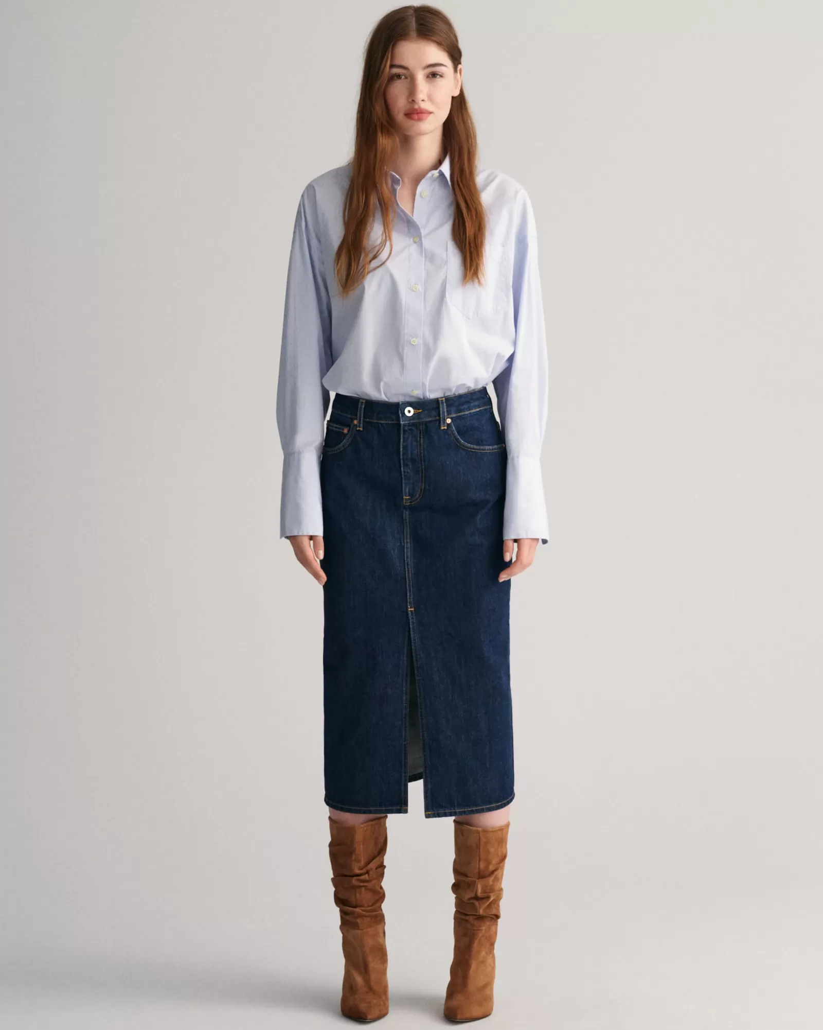 Women GANT Skirts*Denim Pencil Skirt DARK BLUE