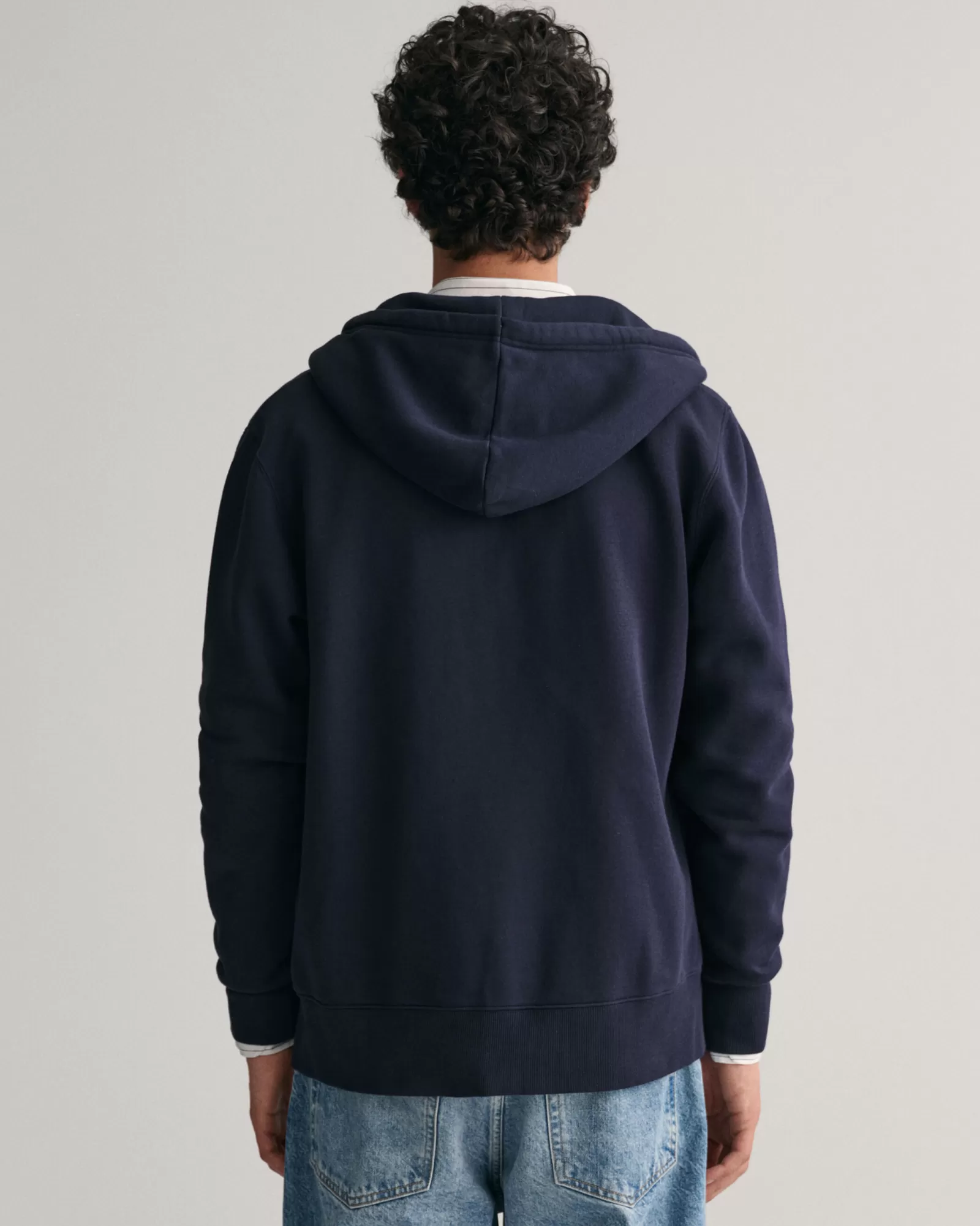 Men GANT Sweatshirts & Hoodies*Embossed Zip Hoodie EVENING BLUE