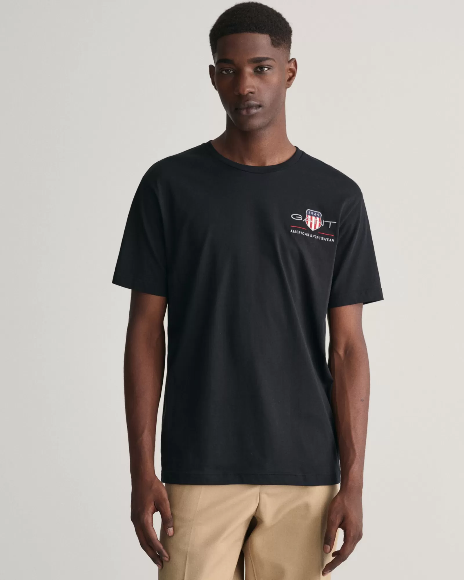 Men GANT T-Shirts*Embroidered Archive Shield T-Shirt BLACK