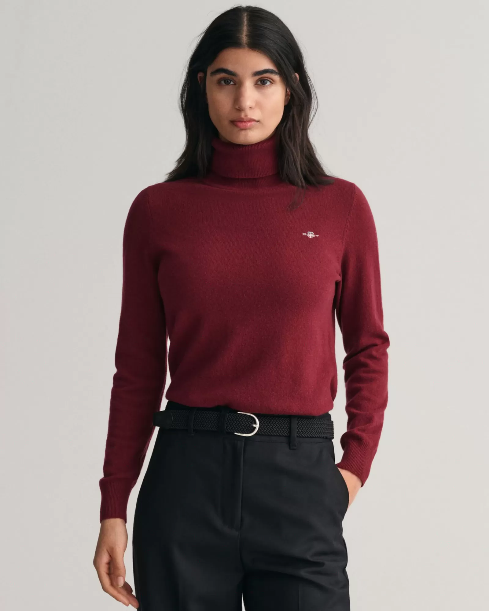 Women GANT Knitwear*Extra Fine Turtleneck Sweater PLUMPED RED