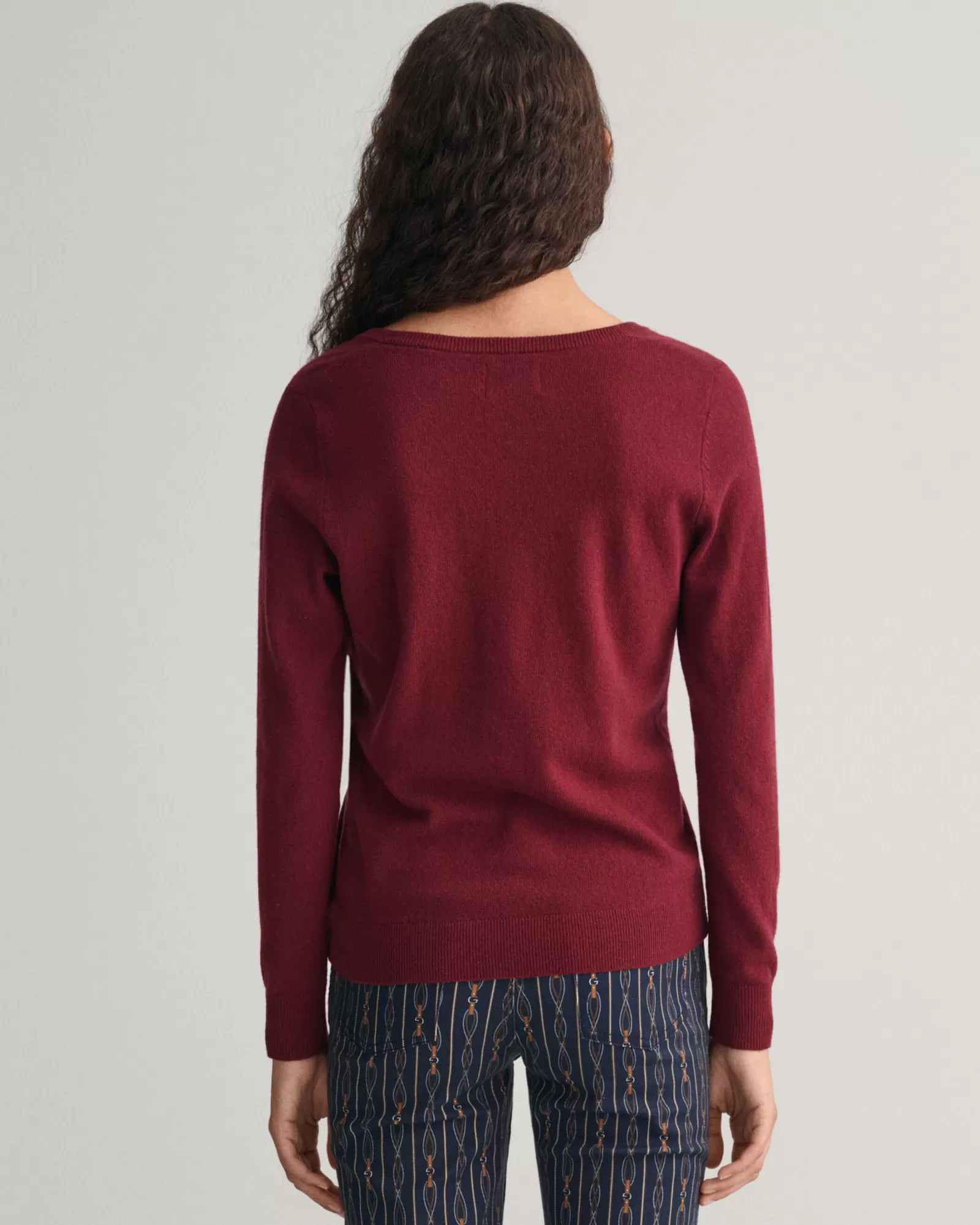 Women GANT Knitwear*Extra Fine V-Neck Sweater PLUMPED RED