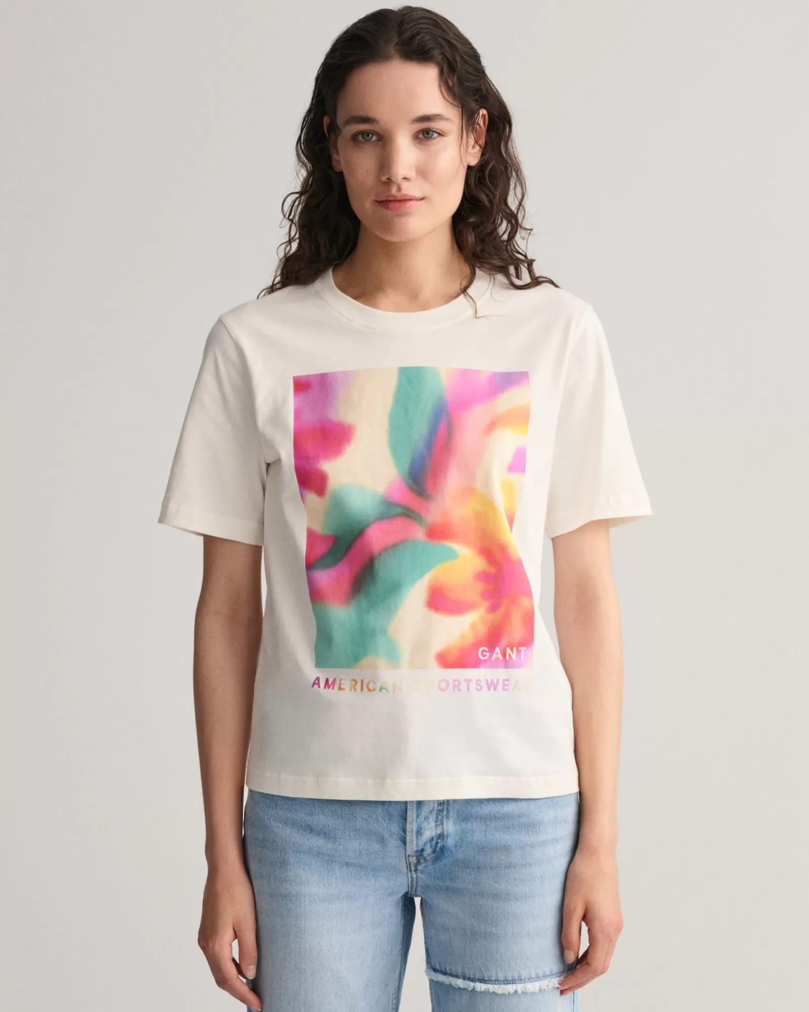 Women GANT T-Shirts & Tops*Floral Graphic T-Shirt EGGSHELL