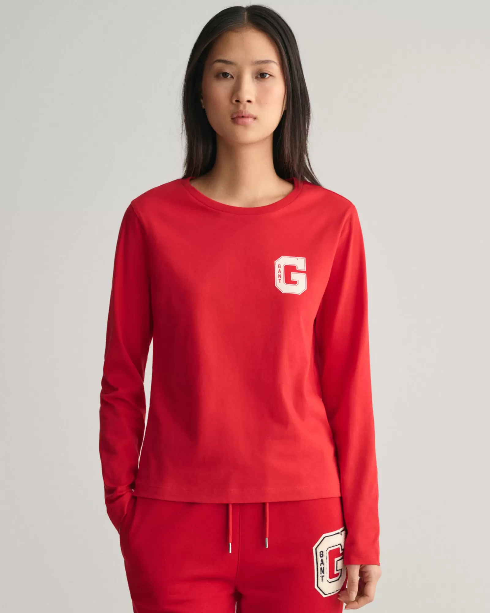 Women GANT T-Shirts & Tops*G Crew Neck Long Sleeve T-Shirt RUBY RED