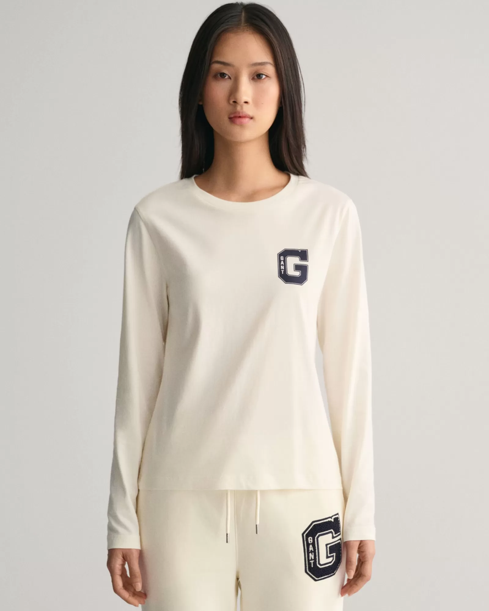 Women GANT T-Shirts & Tops*G Crew Neck Long Sleeve T-Shirt CREAM