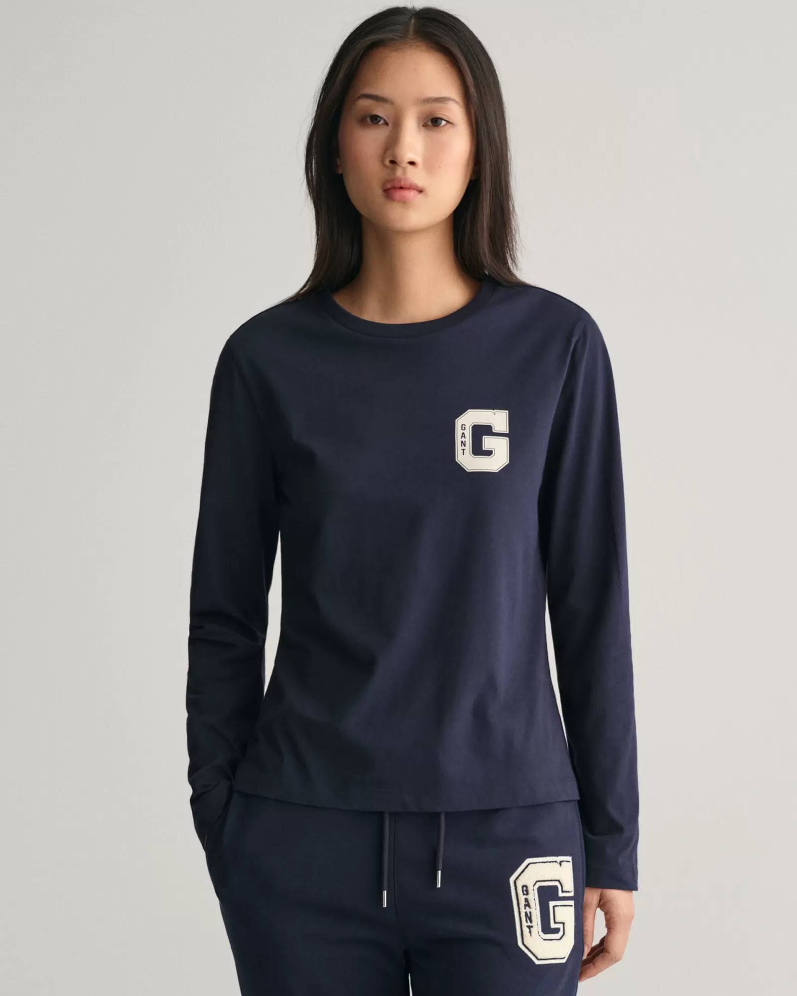 Women GANT T-Shirts & Tops*G Crew Neck Long Sleeve T-Shirt EVENING BLUE