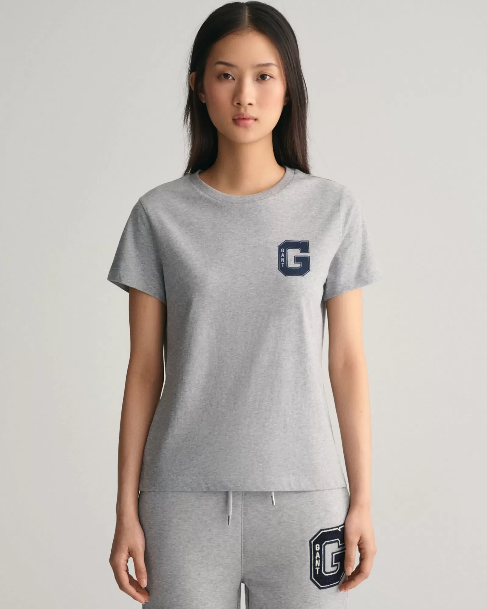 Women GANT T-Shirts & Tops*G Crew Neck T-Shirt GREY MELANGE