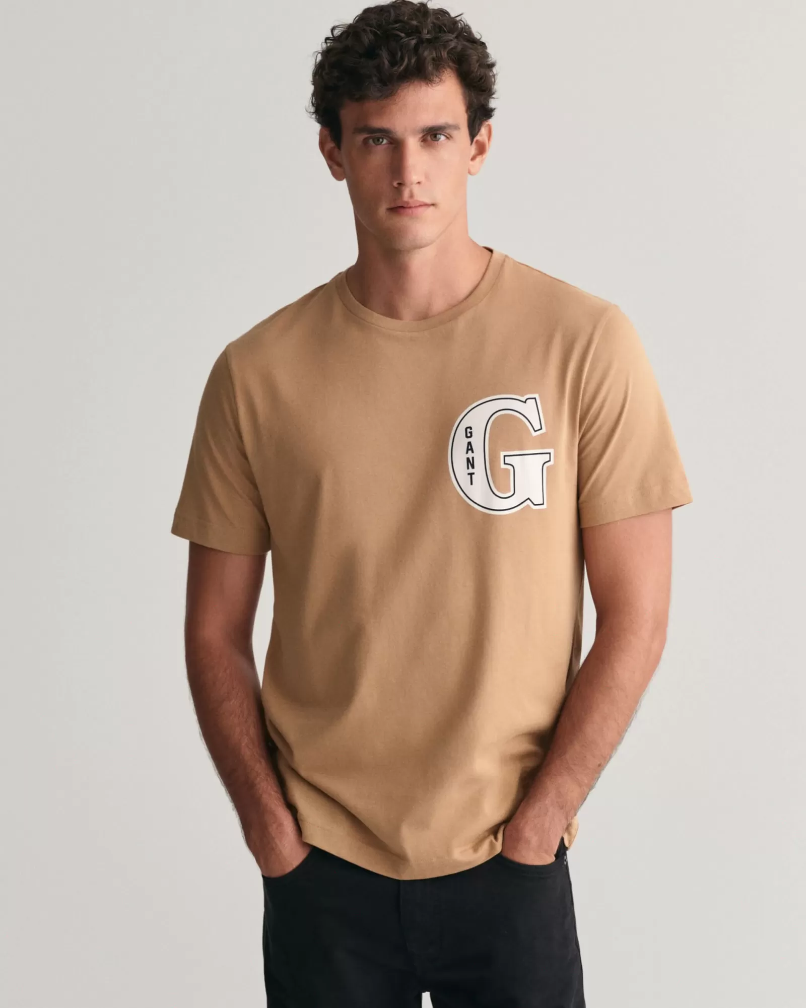 Men GANT T-Shirts*G Graphic T-Shirt WARM KHAKI