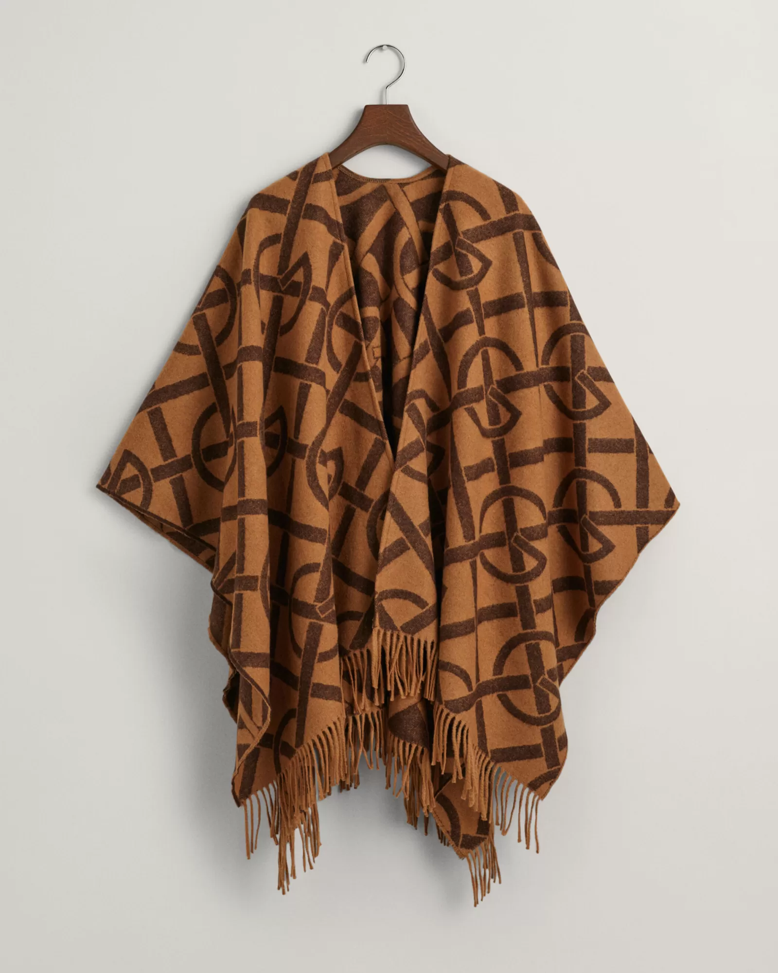 Women GANT Scarves*G Patterned Poncho BURNT SUGAR