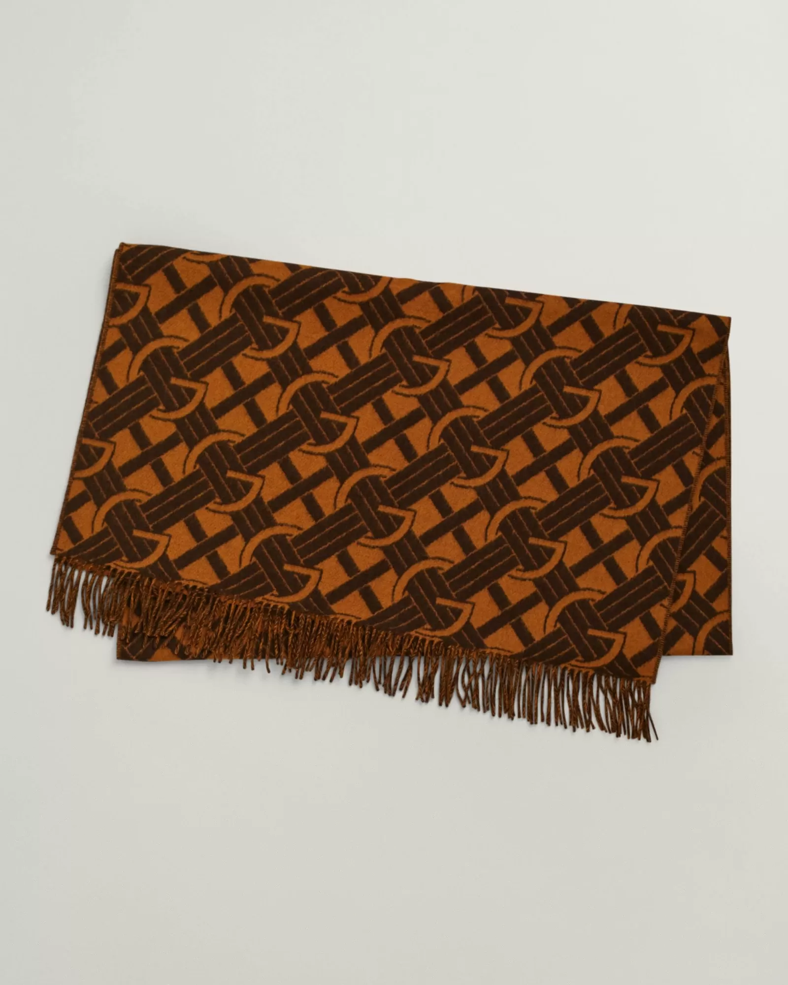 Women GANT Scarves*G Patterned Woven Scarf CINNAMON BROWN