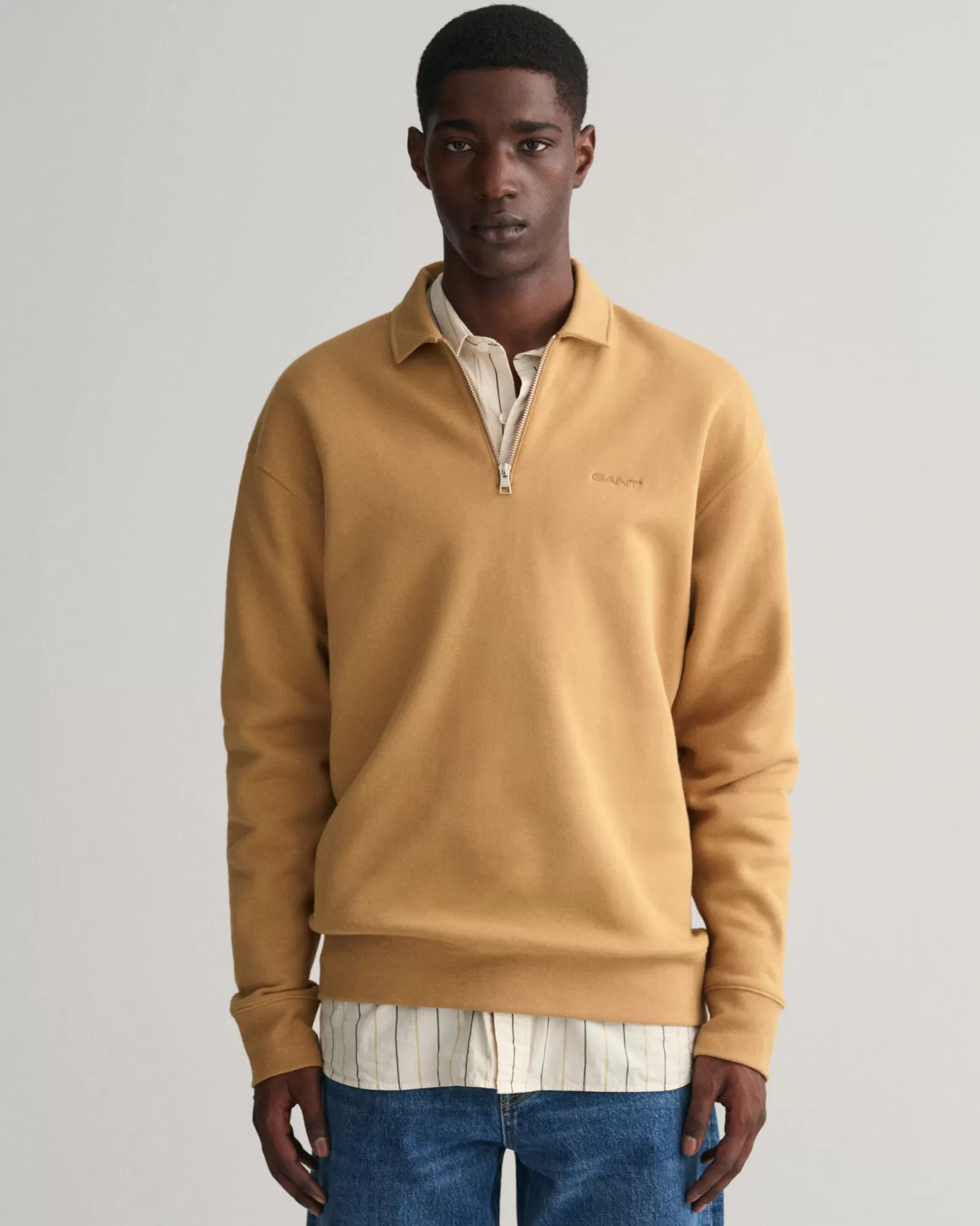 Men GANT Sweatshirts & Hoodies* Icon Half-Zip Sweatshirt WHEAT BEIGE