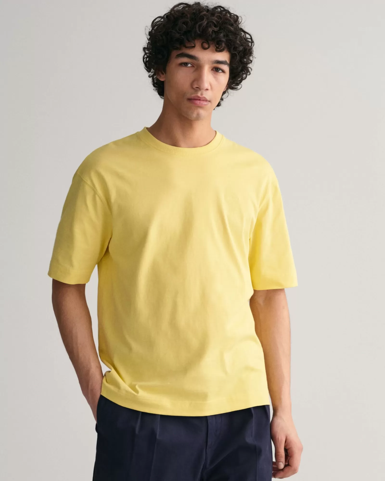 Men GANT T-Shirts* Icon T-shirt LIGHT MUSTARD YELLOW