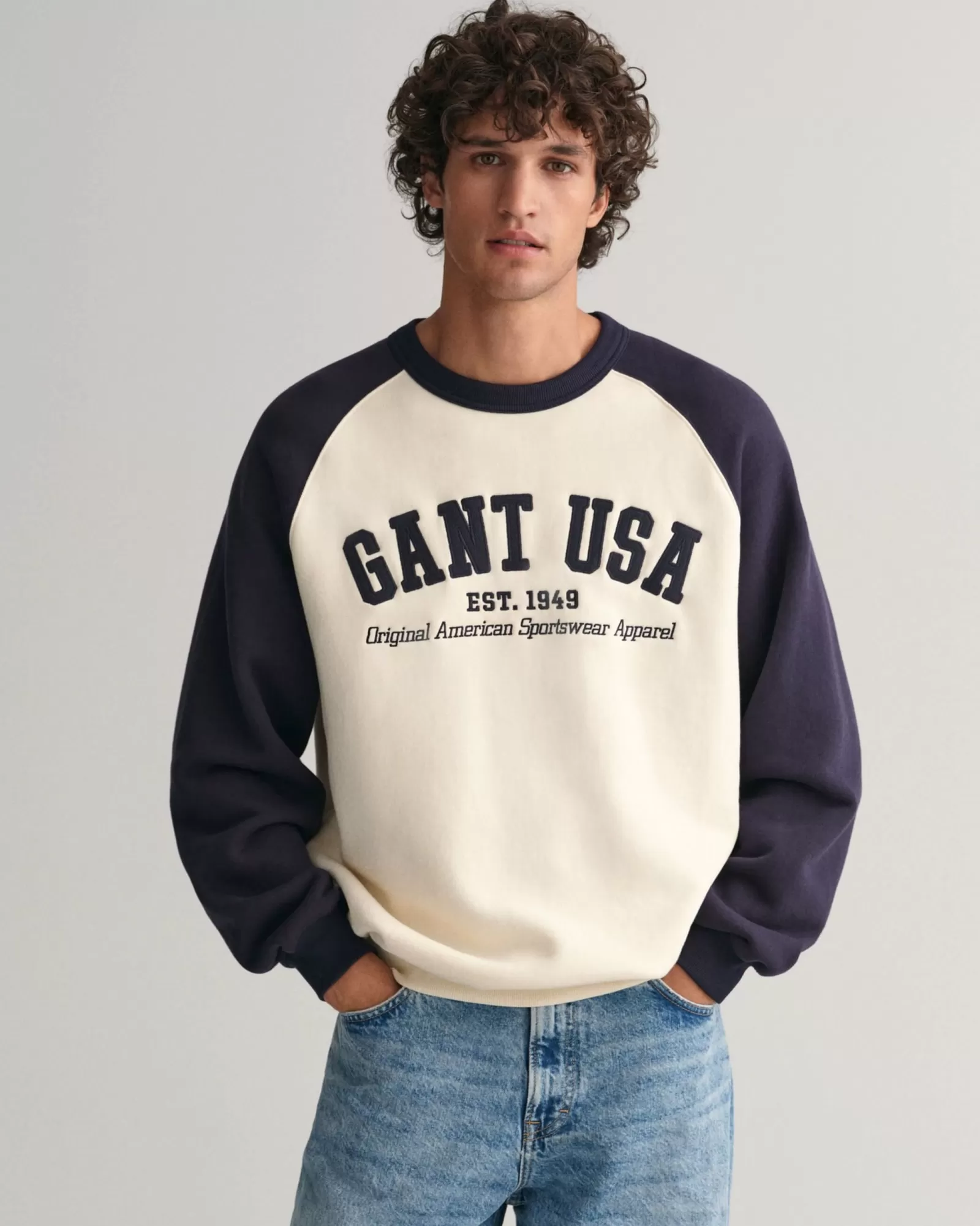 Men GANT Sweatshirts & Hoodies* USA Crew Neck Sweatshirt CREAM