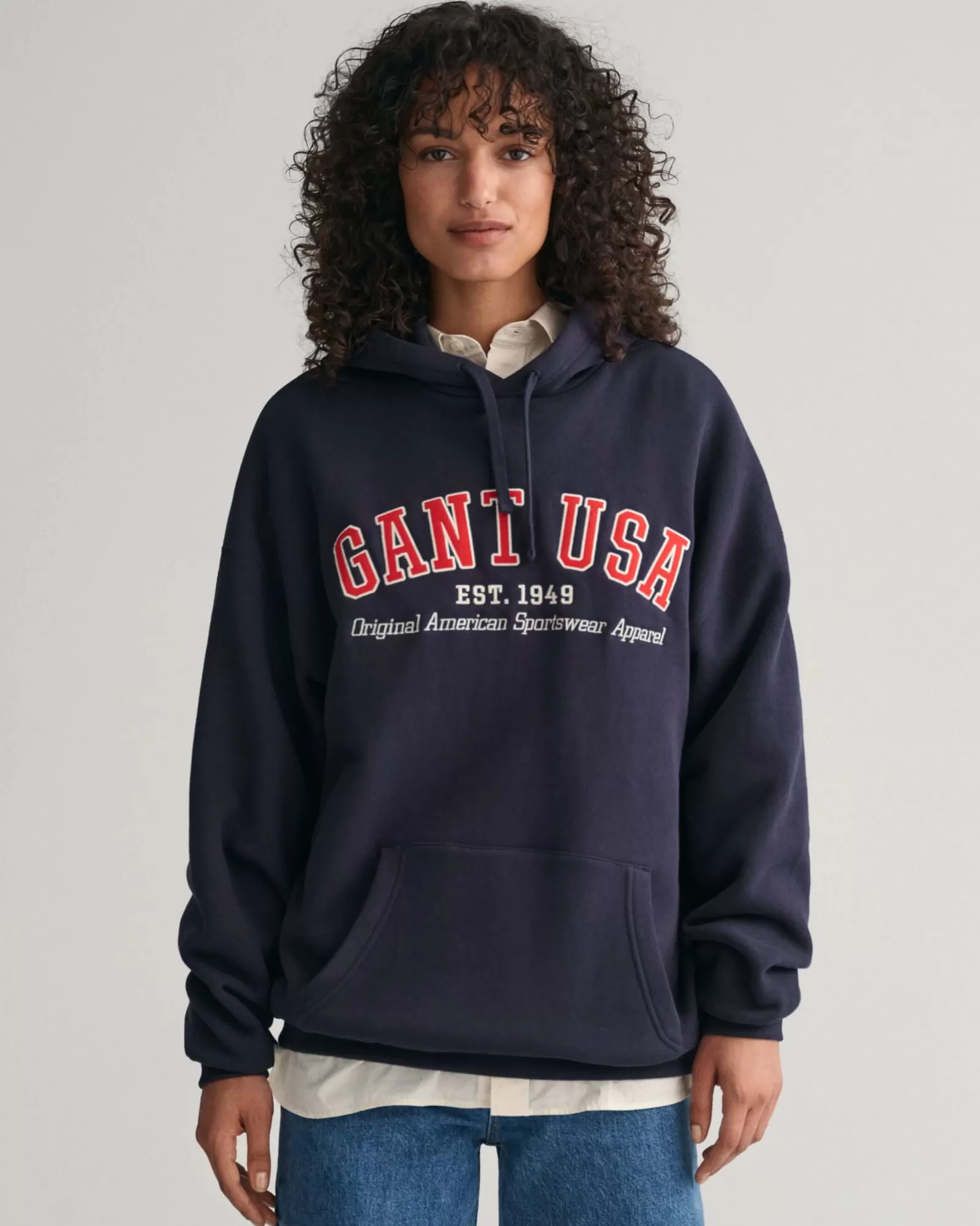 Women GANT Sweatshirts & Hoodies* USA Hoodie EVENING BLUE