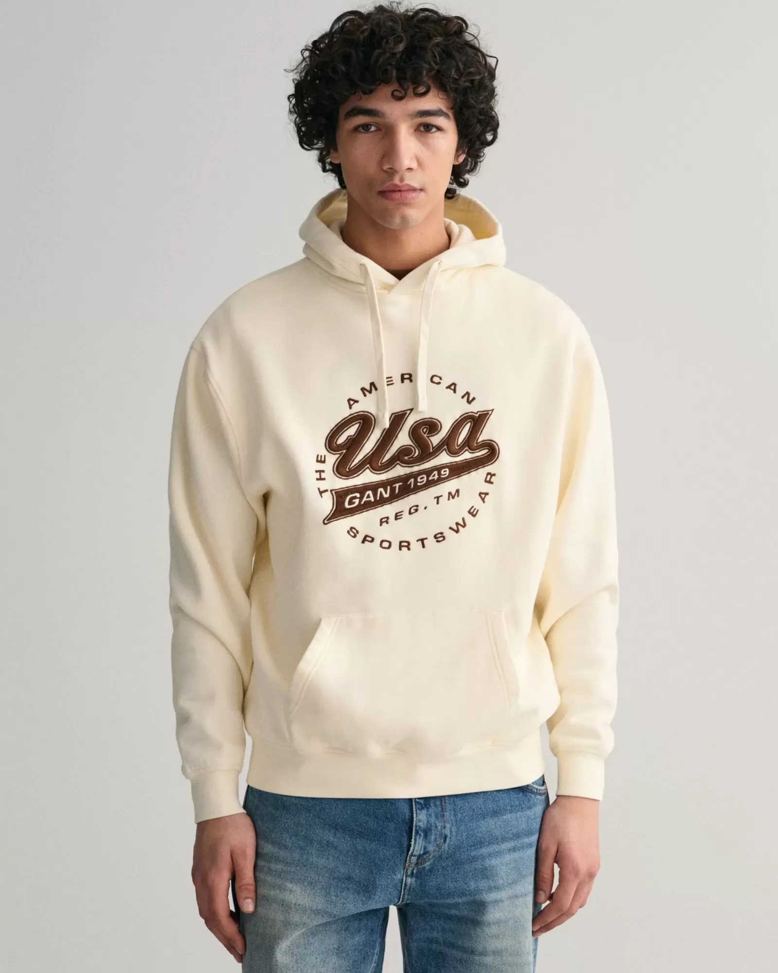 Men GANT Sweatshirts & Hoodies* USA Hoodie CREAM