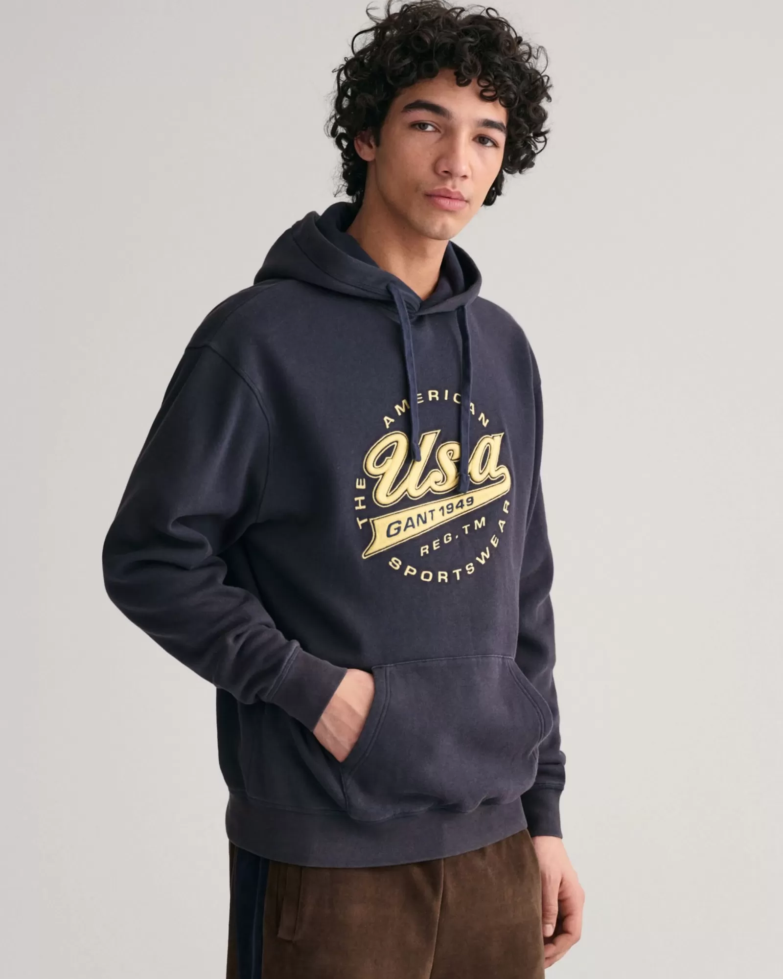 Men GANT Sweatshirts & Hoodies* USA Hoodie EVENING BLUE