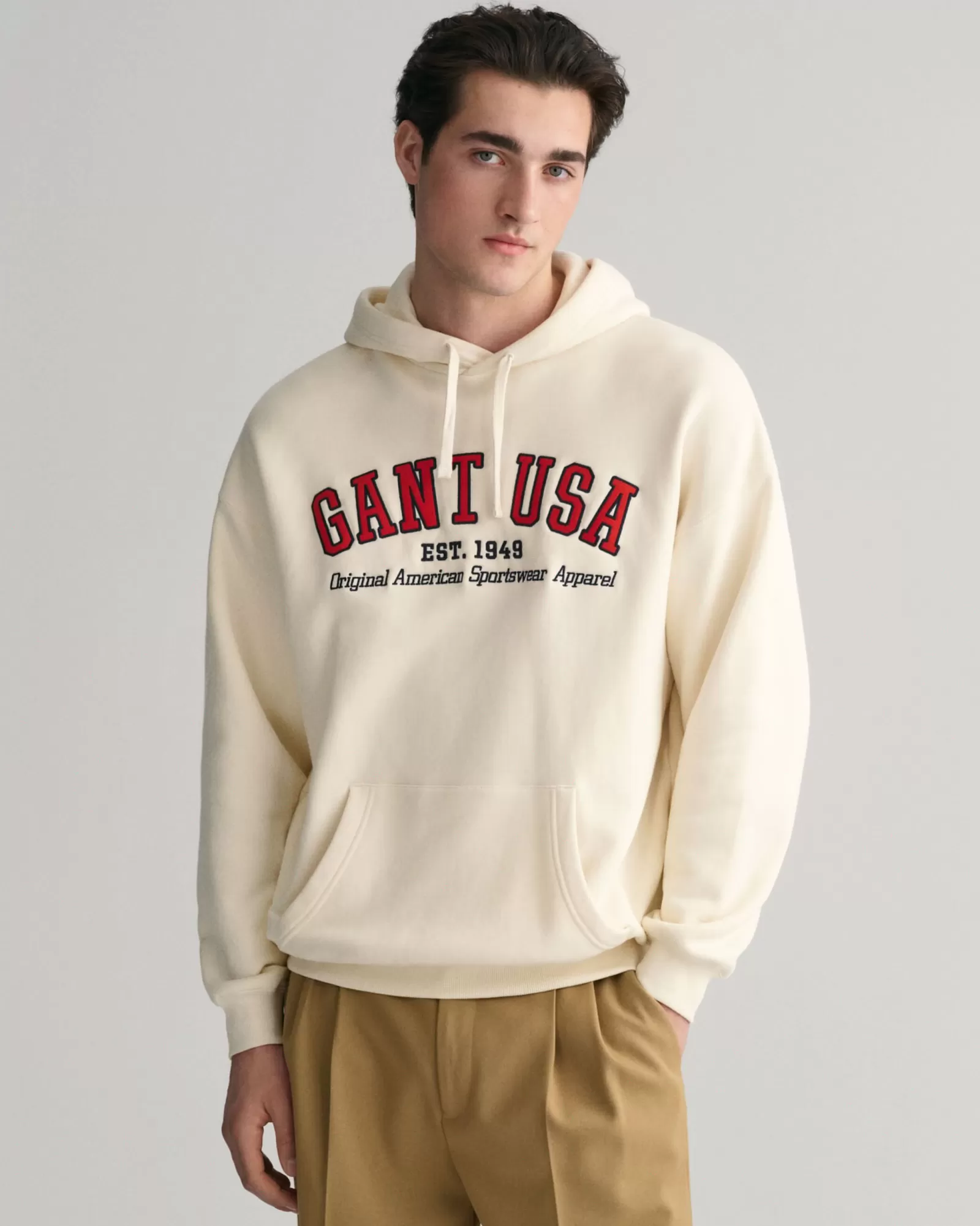 Men GANT Sweatshirts & Hoodies* USA Hoodie CREAM