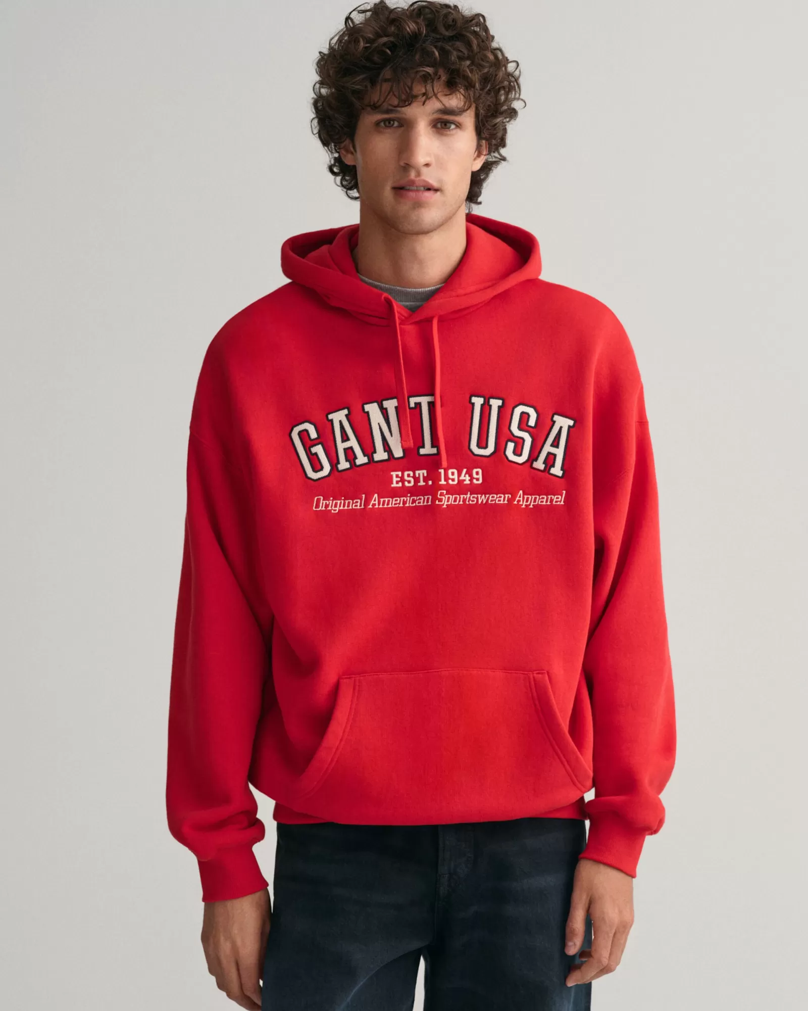 Men GANT Sweatshirts & Hoodies* USA Hoodie RICH RED