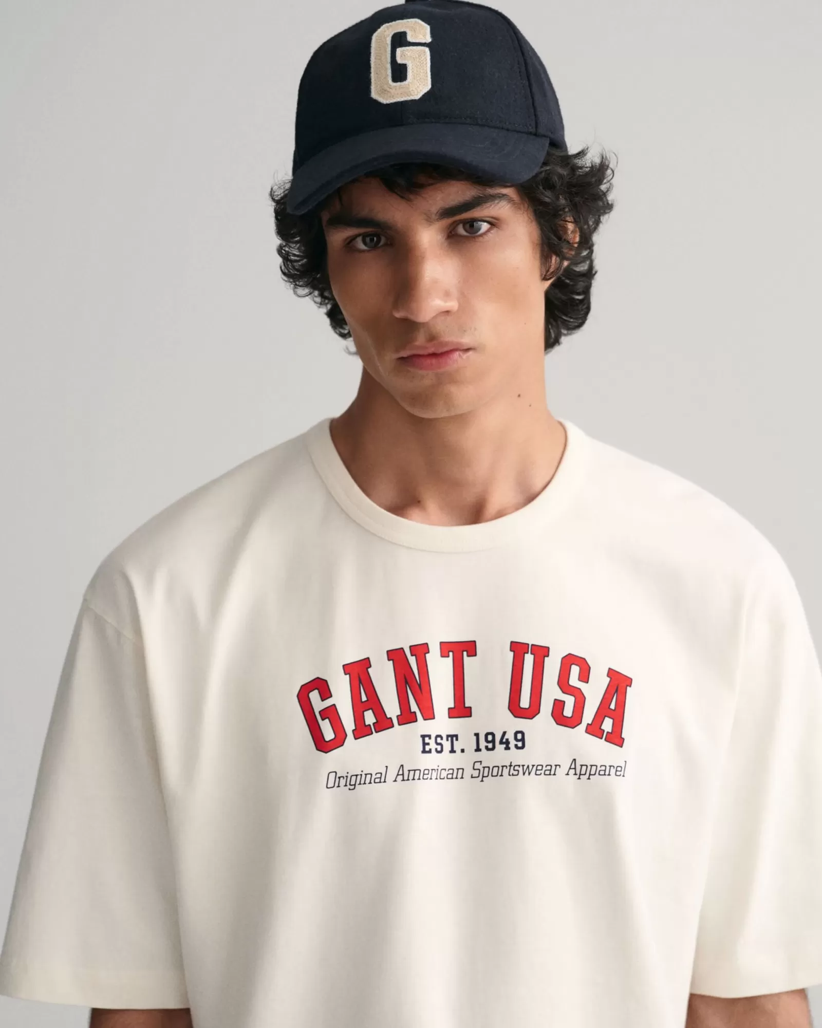 Men GANT T-Shirts* USA T-Shirt CREAM