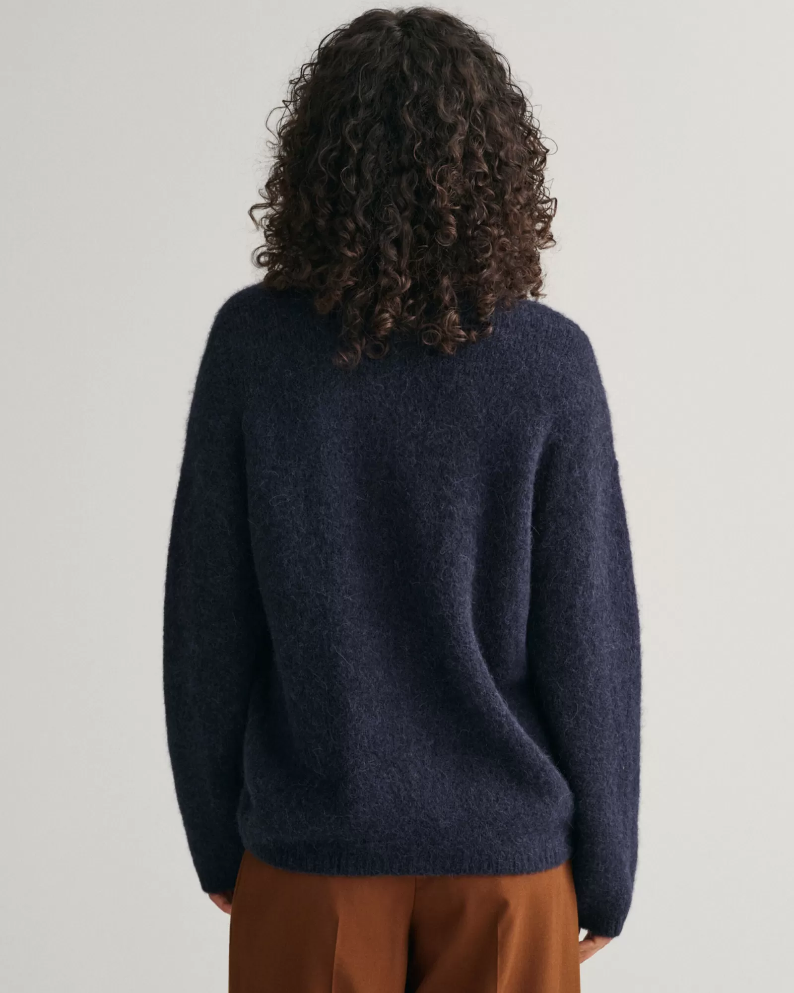 Women GANT Knitwear*Hairy Textured Crew Neck Sweater EVENING BLUE