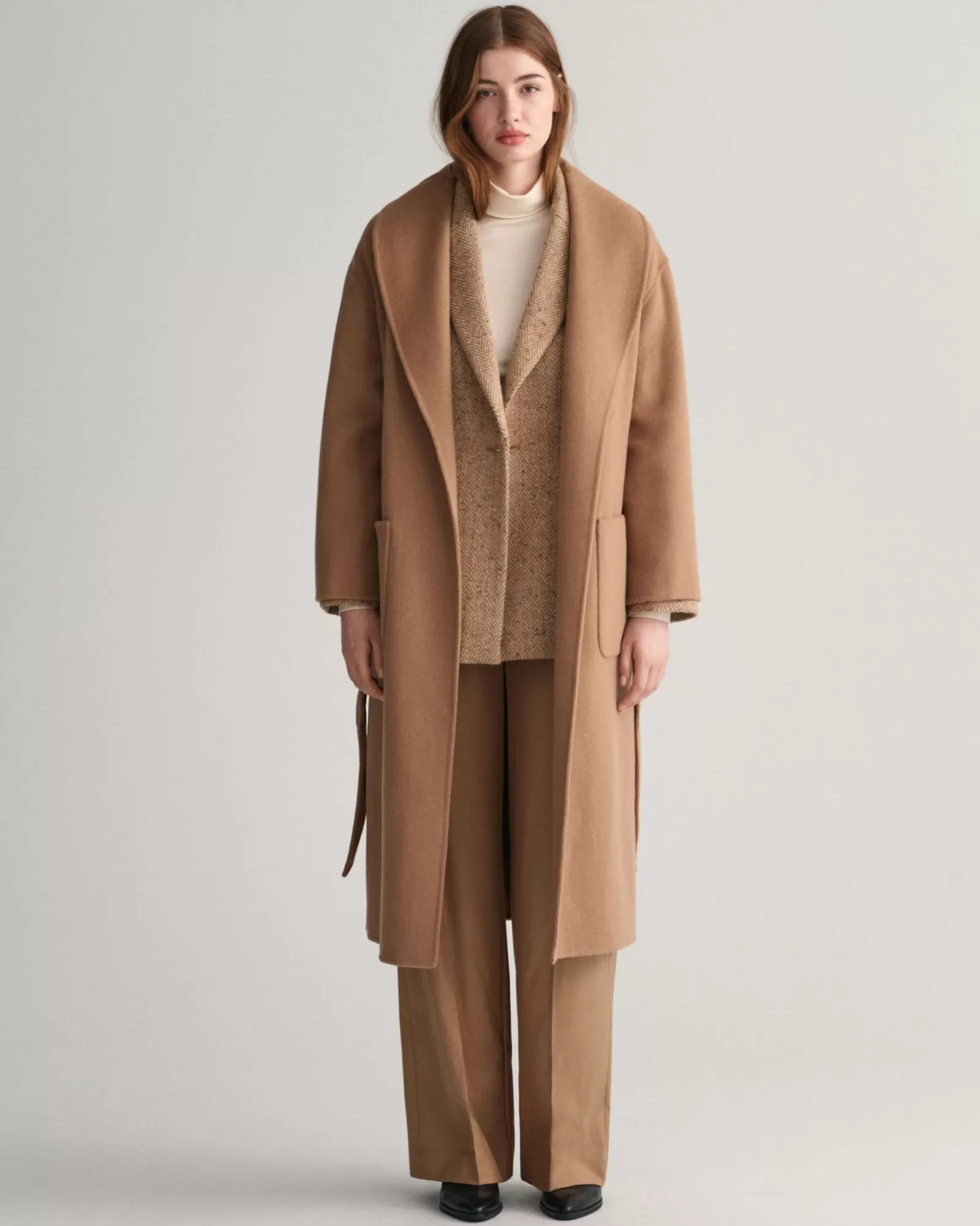 Women GANT Jackets & Coats*Handstitched Belted Coat WARM KHAKI