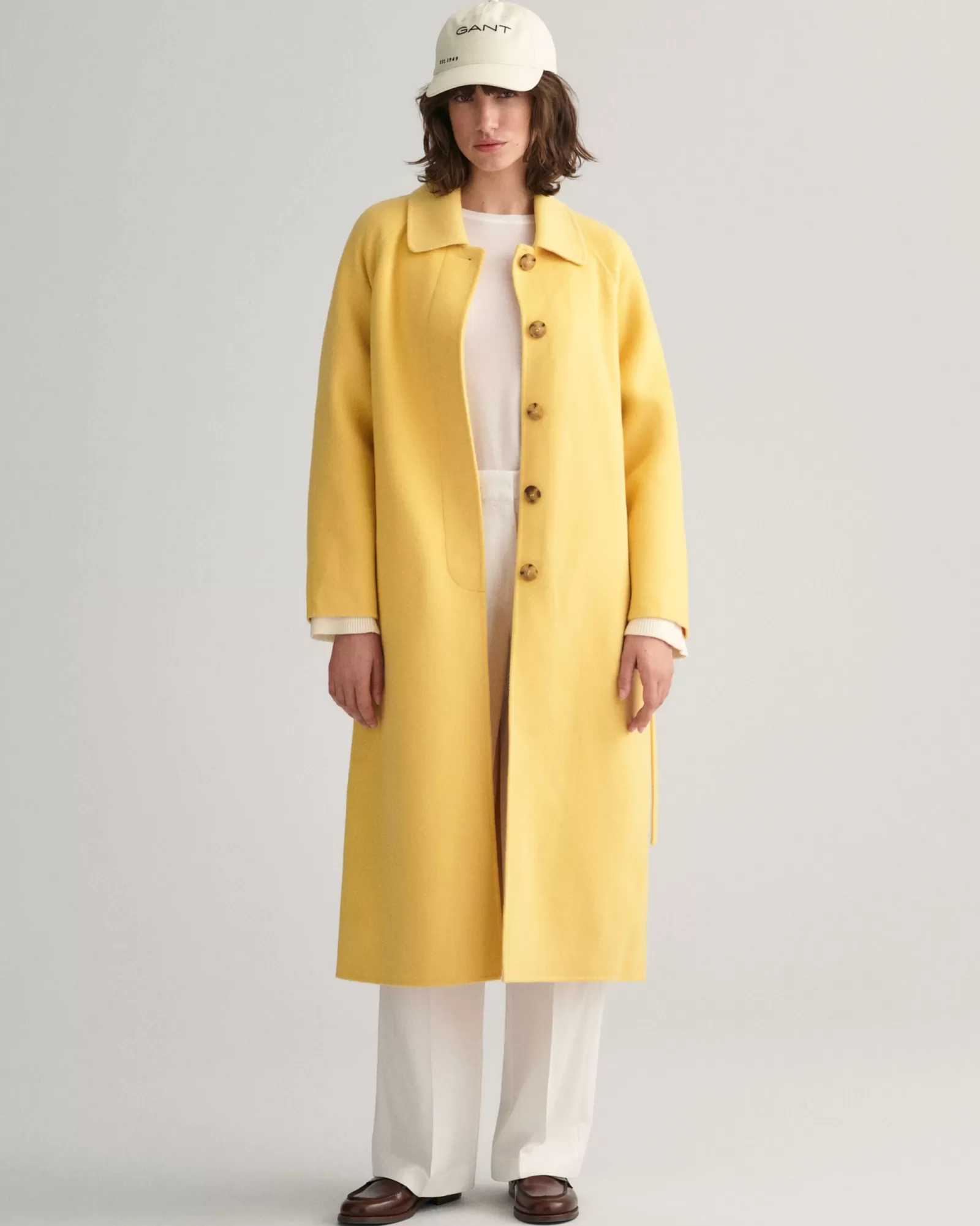 Women GANT Jackets & Coats*Handstitched Car Coat DUSTY YELLOW