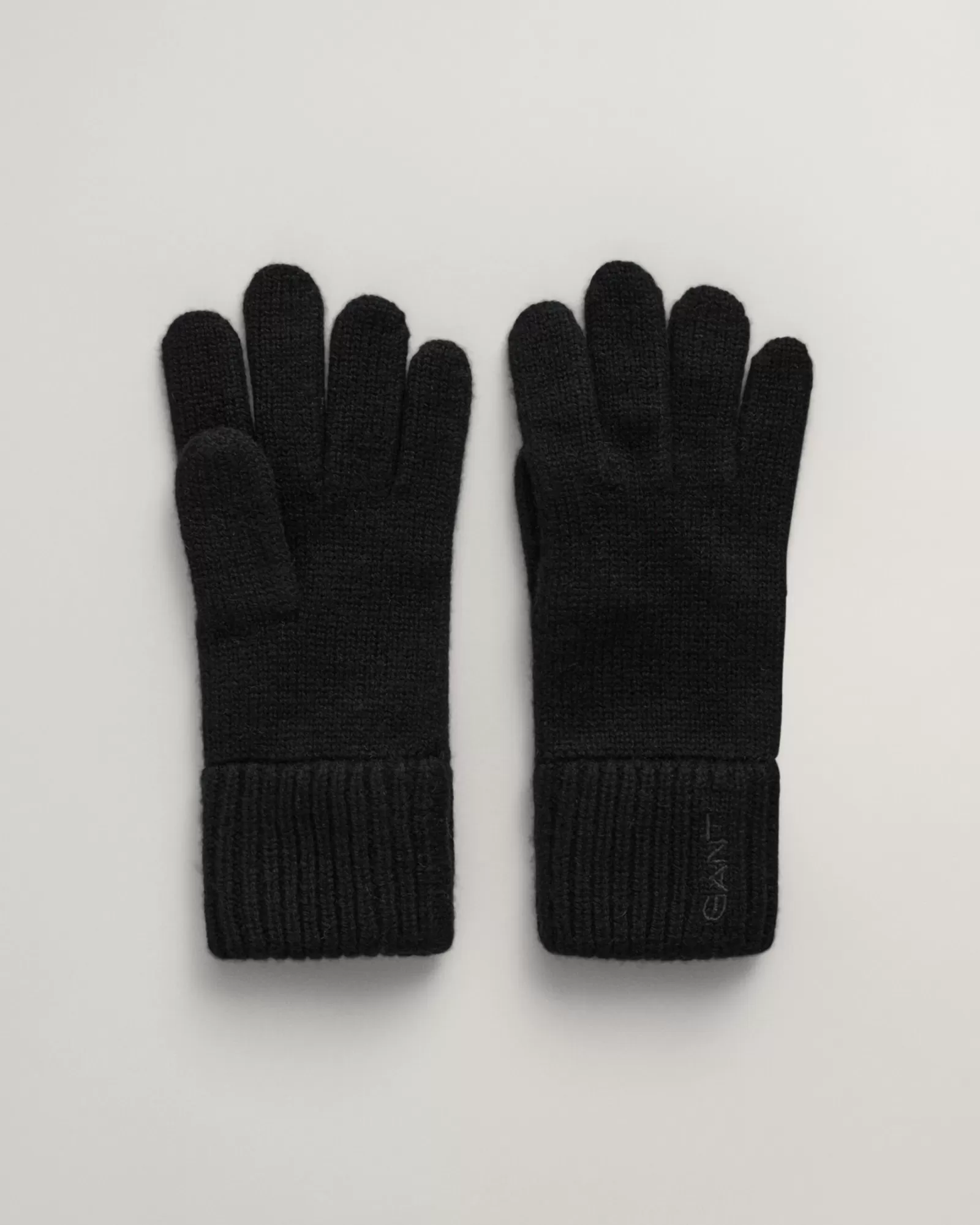 Women GANT Gloves*Knitted Wool Gloves BLACK