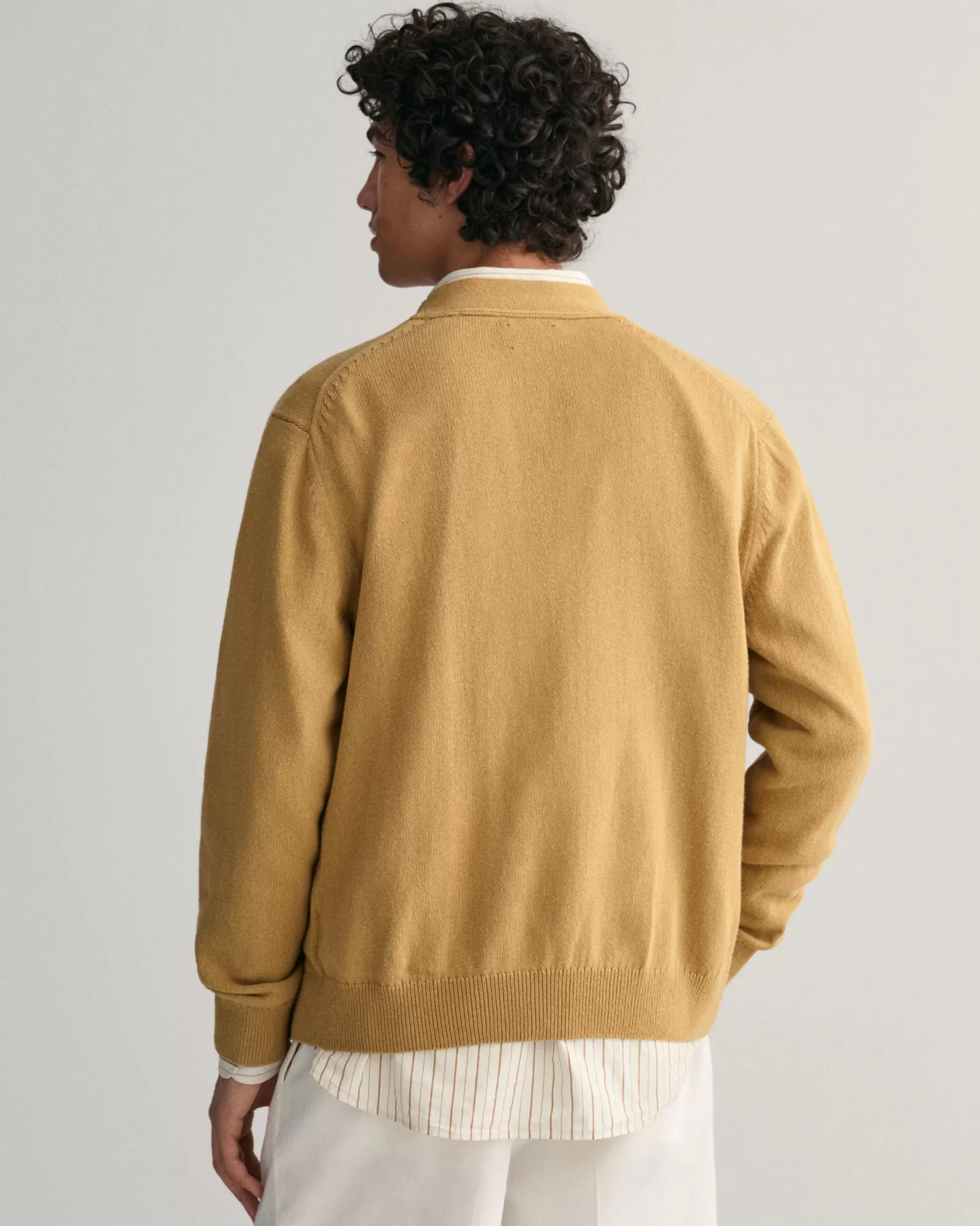 Men GANT Knitwear*Letterman Cardigan GOLDEN KHAKI