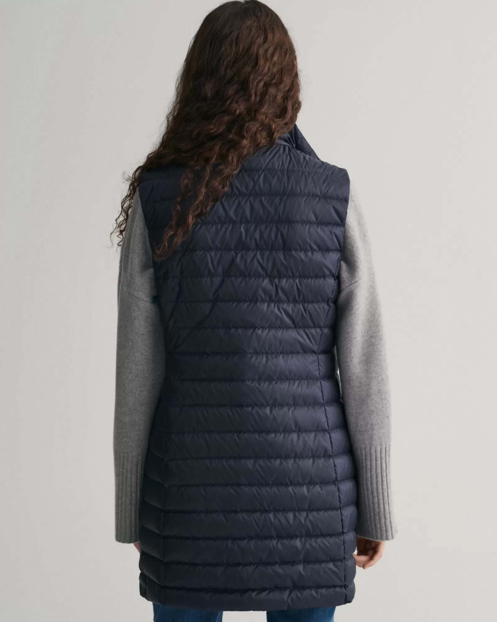 Women GANT Jackets & Coats*Light Down Long Vest EVENING BLUE