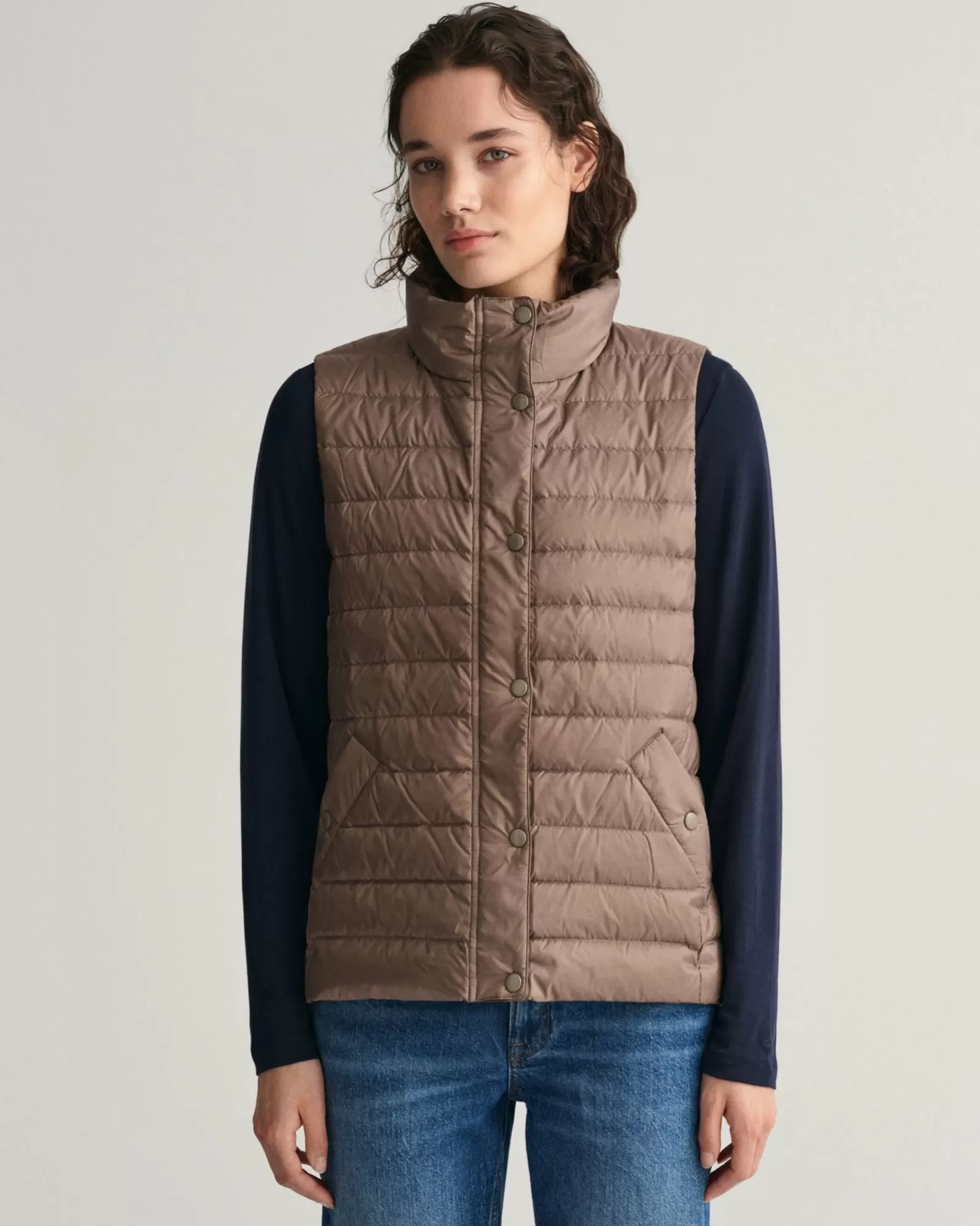 Women GANT Jackets & Coats*Light Down Vest DESERT BROWN