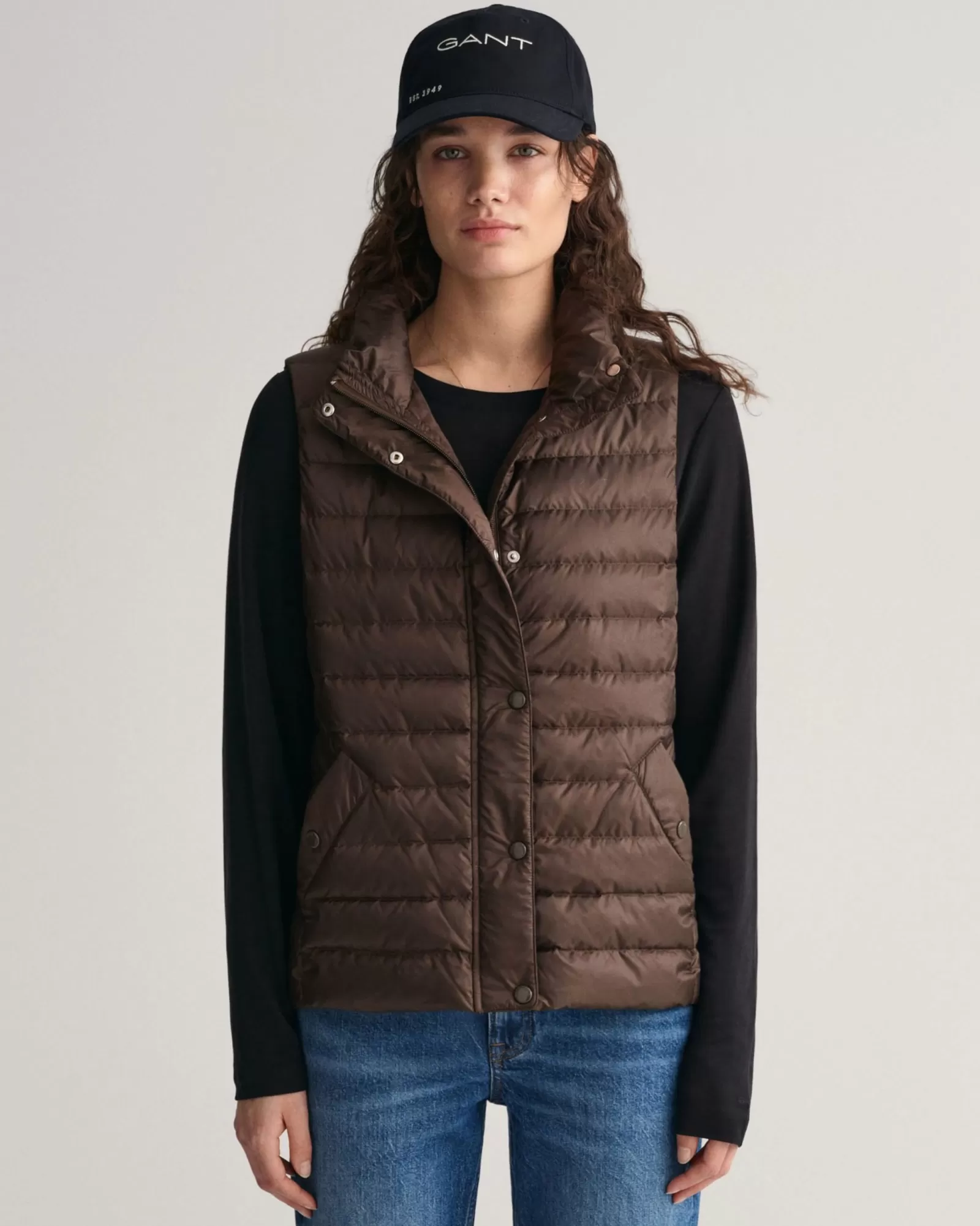 Women GANT Jackets & Coats*Light Down Vest RICH BROWN