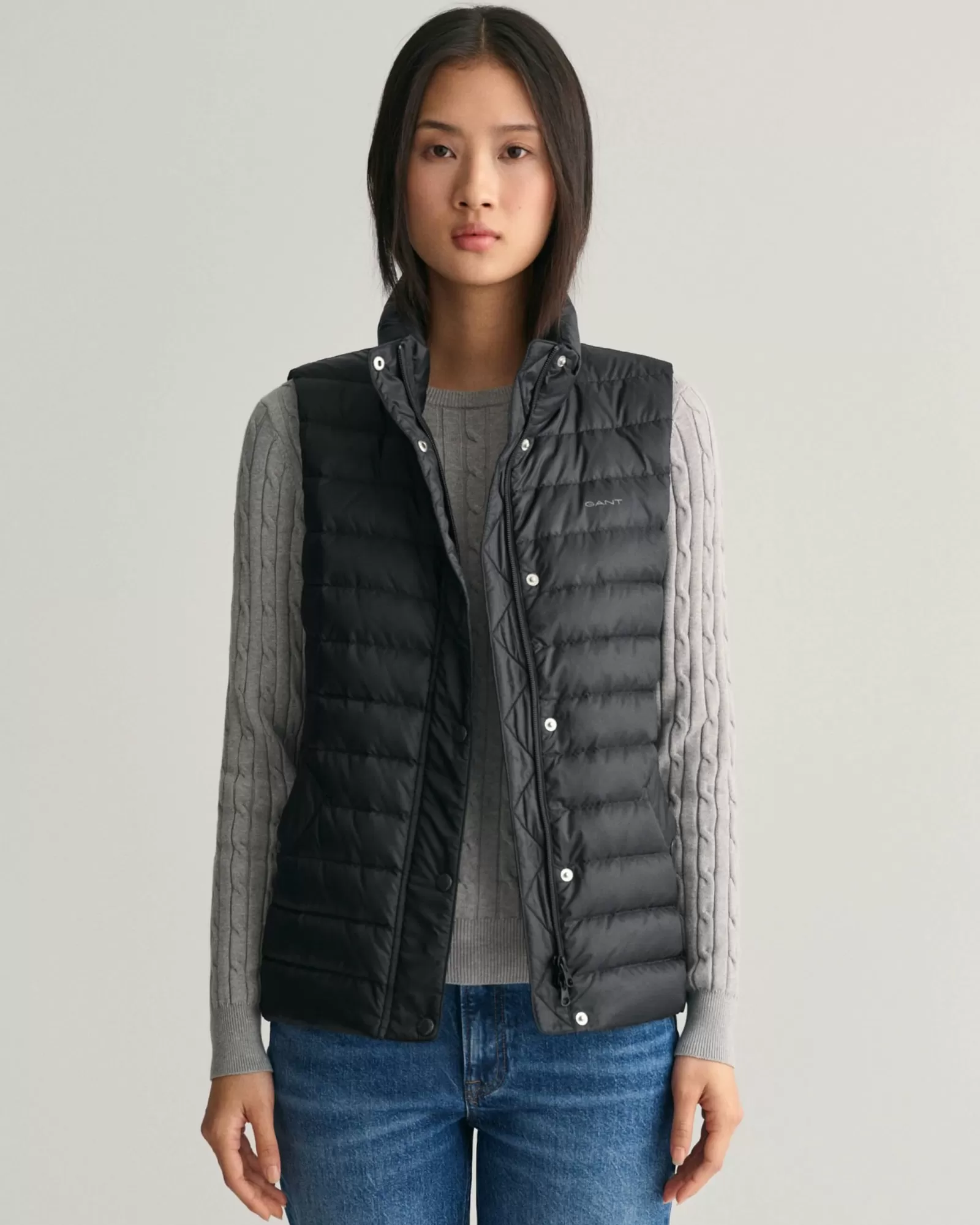 Women GANT Jackets & Coats*Light Down Vest BLACK