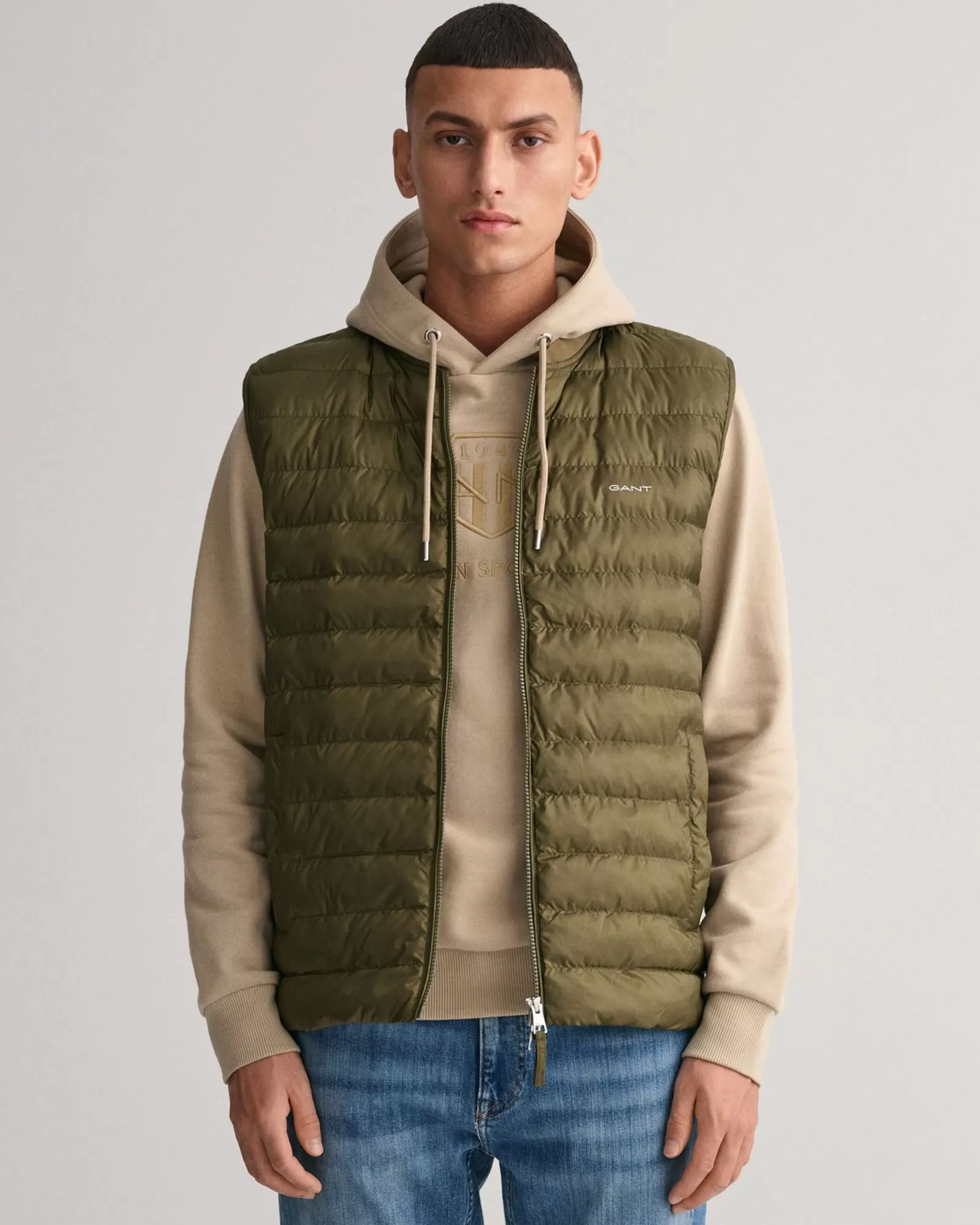 Men GANT Jackets & Coats*Light Padded Bomber Vest JUNIPER GREEN