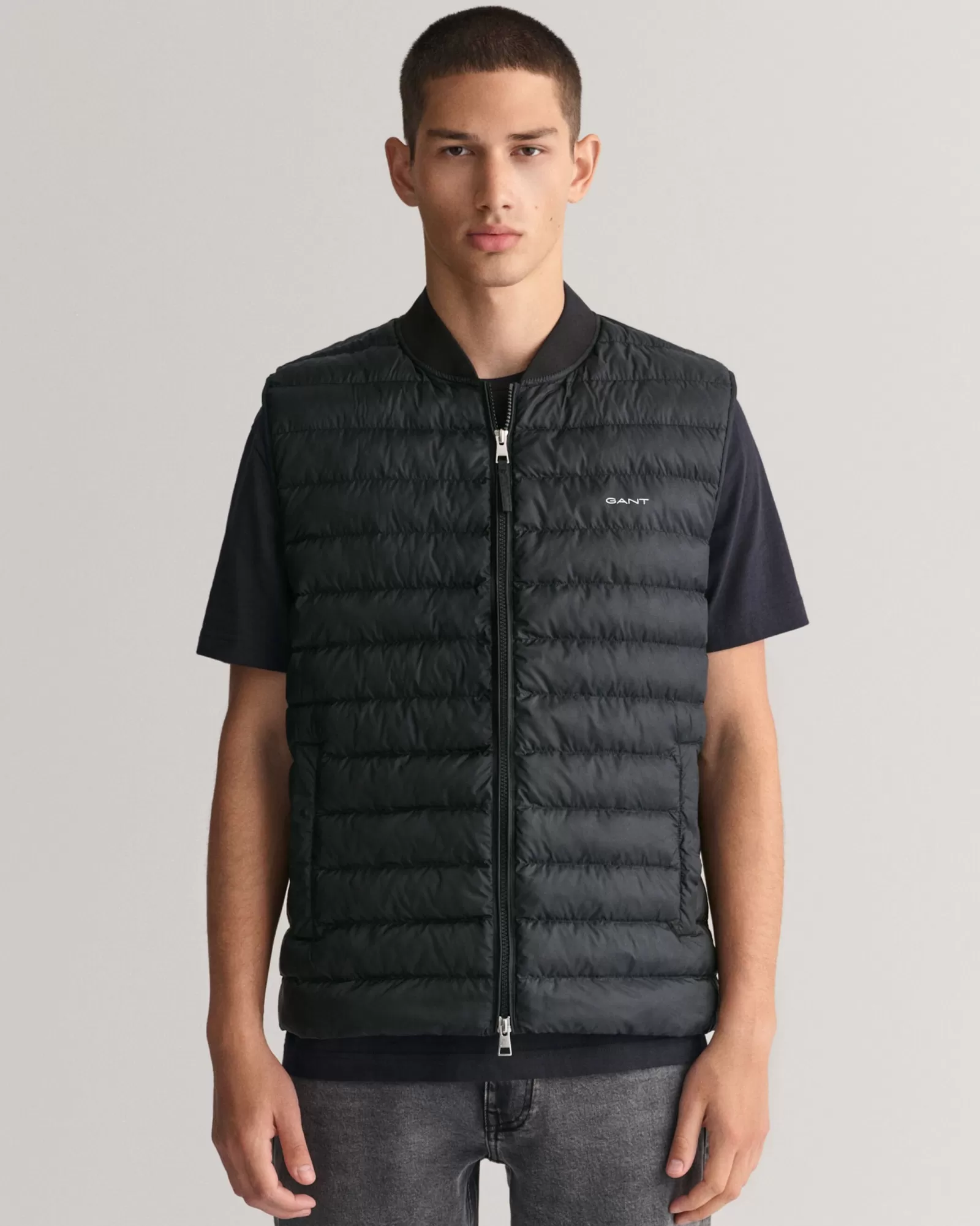 Men GANT Jackets & Coats*Light Padded Bomber Vest BLACK