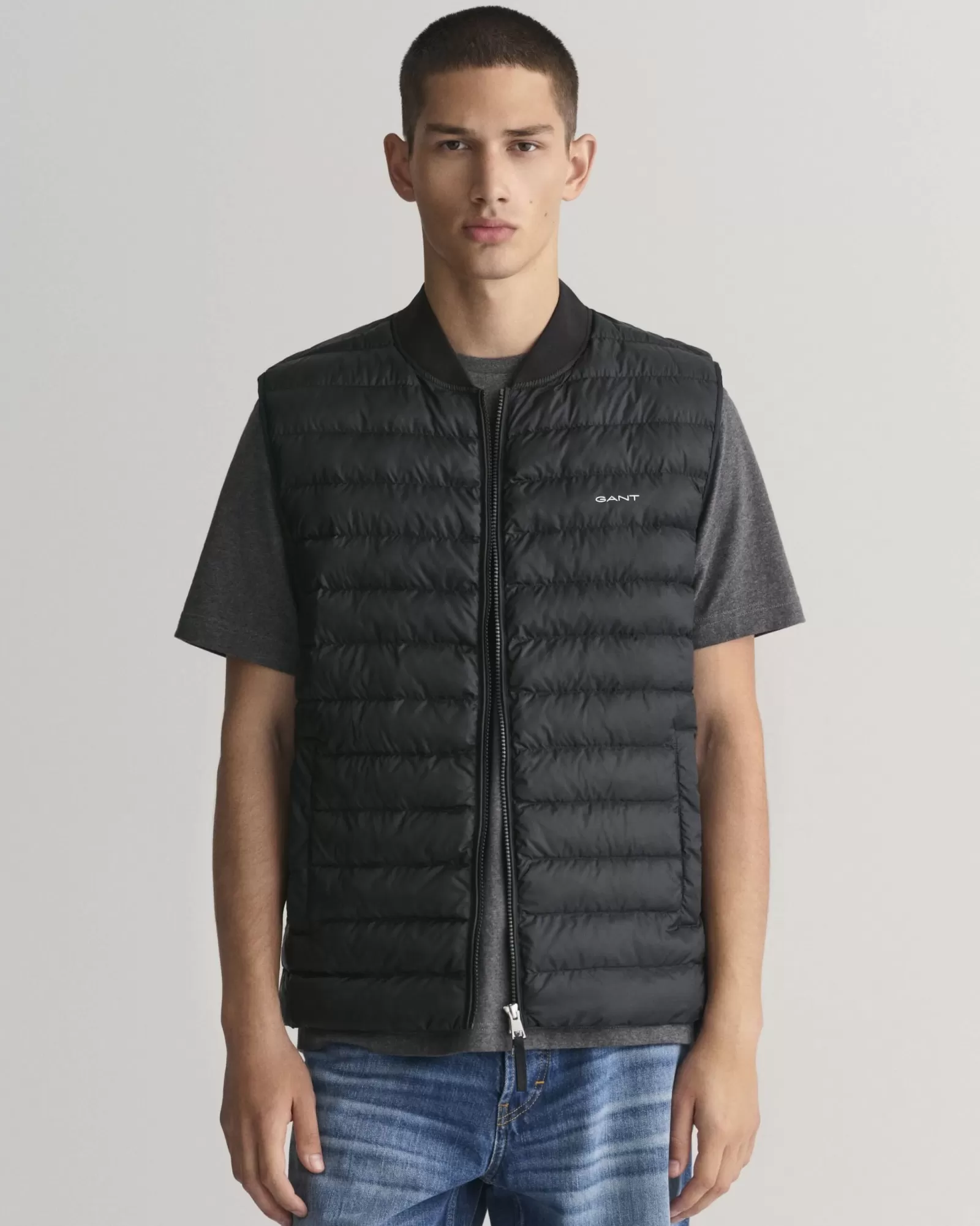 Men GANT Jackets & Coats*Light Padded Bomber Vest BLACK