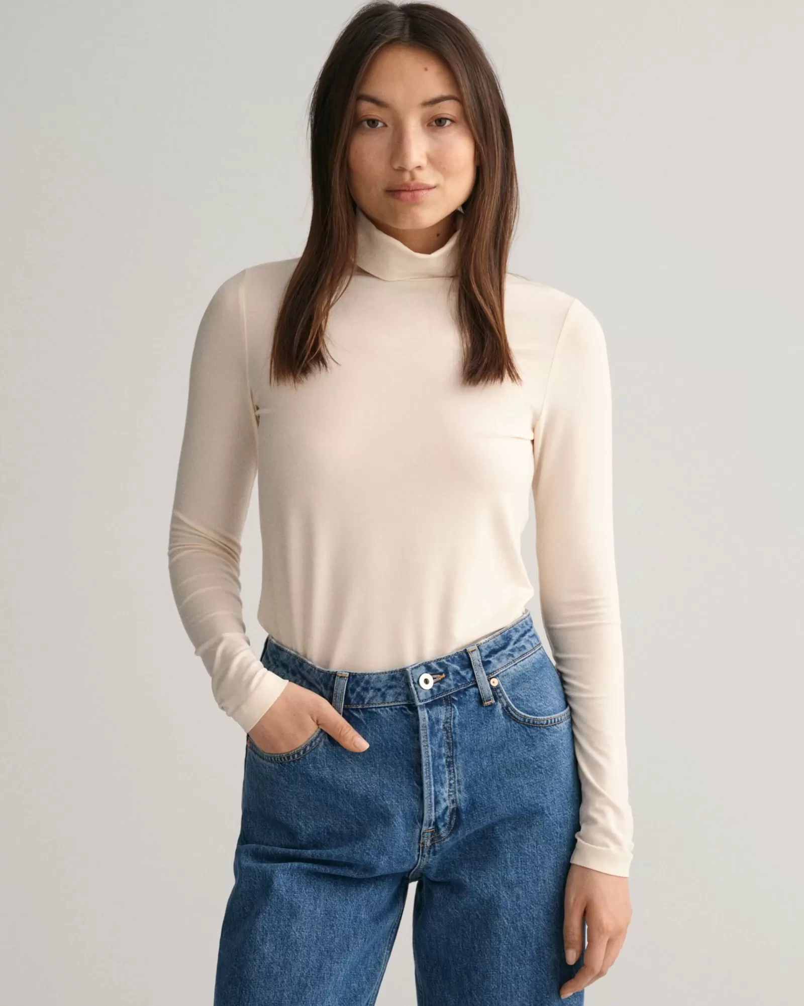 Women GANT T-Shirts & Tops*Long Sleeve Turtleneck Top LINEN