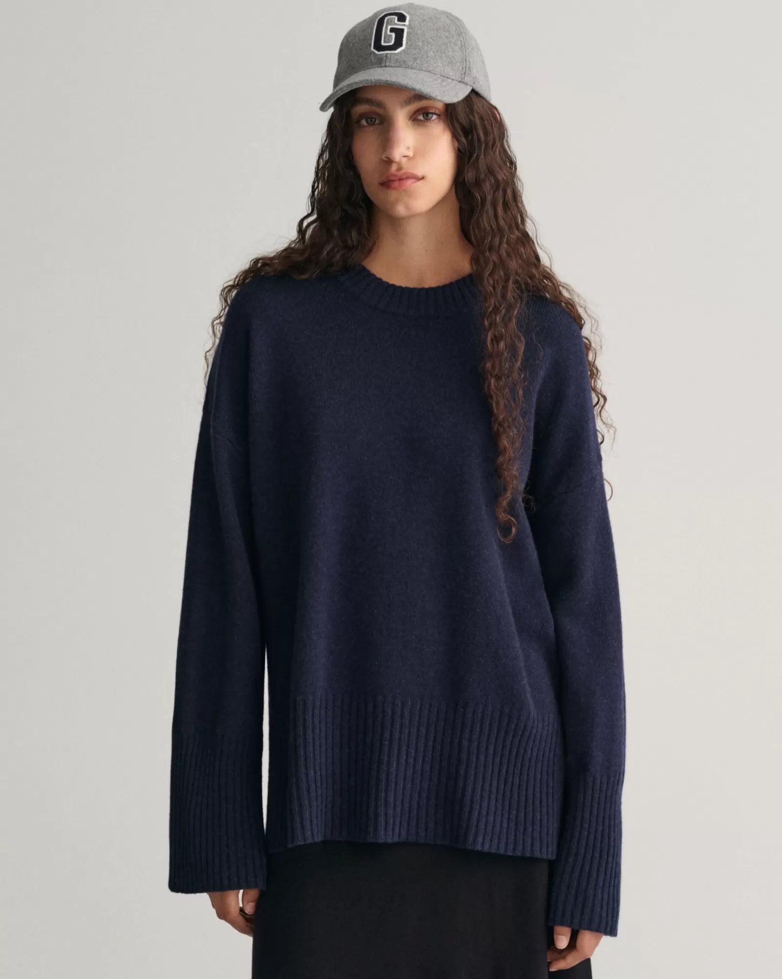 Women GANT Knitwear*Lounge Crew Neck Sweater EVENING BLUE