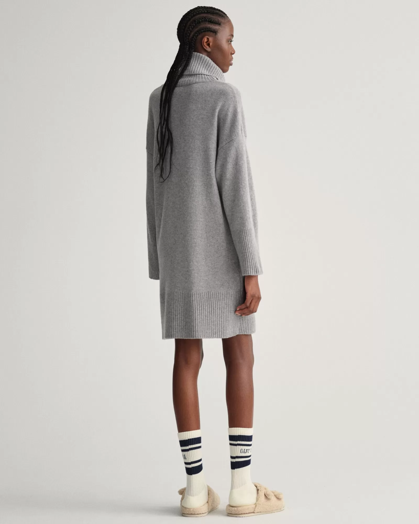 Women GANT Dresses*Lounge Turtleneck Dress GREY MELANGE