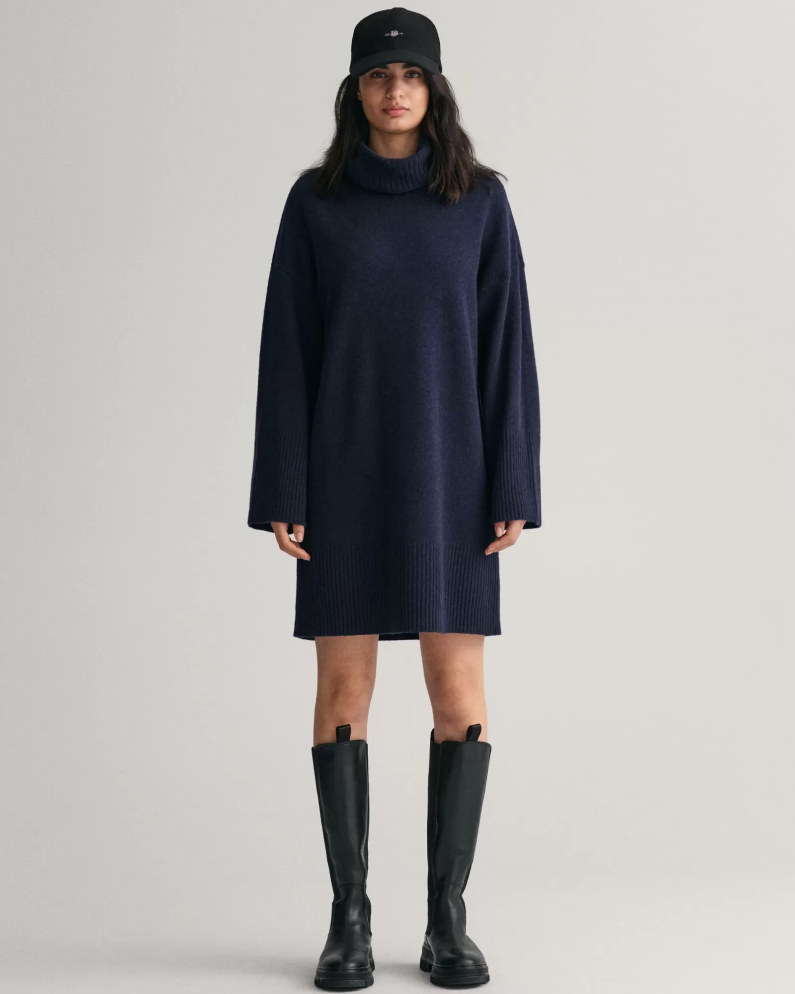 Women GANT Dresses*Lounge Turtleneck Dress EVENING BLUE