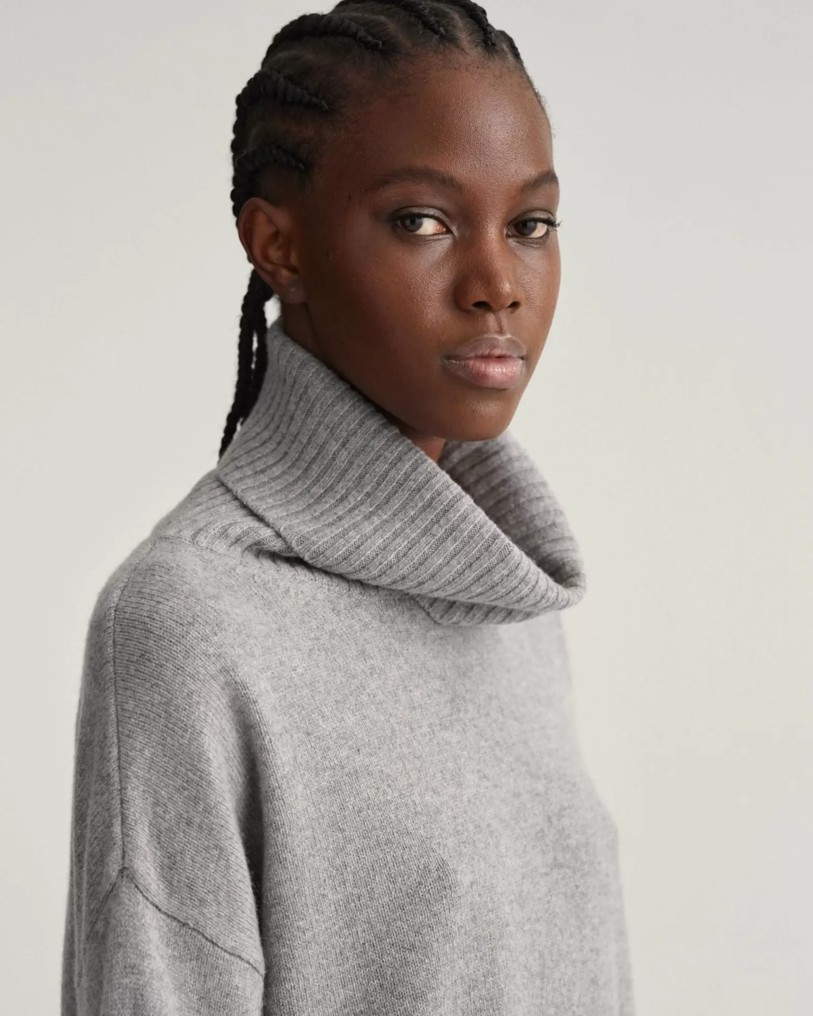 Women GANT Knitwear*Lounge Turtleneck Sweater GREY MELANGE