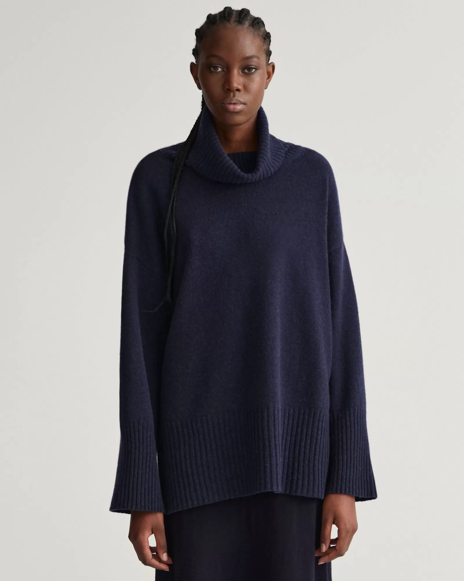 Women GANT Knitwear*Lounge Turtleneck Sweater EVENING BLUE