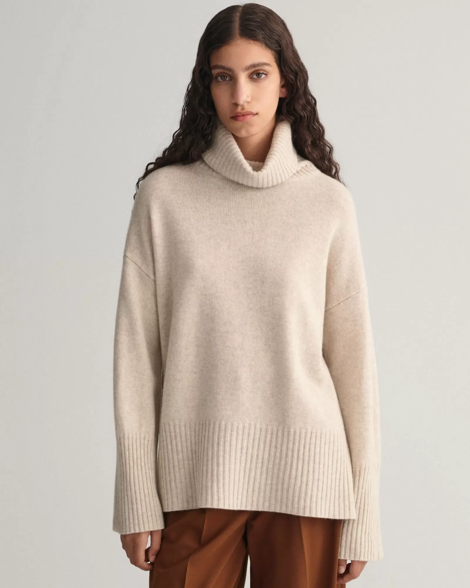 Women GANT Knitwear*Lounge Turtleneck Sweater SOFT OAT