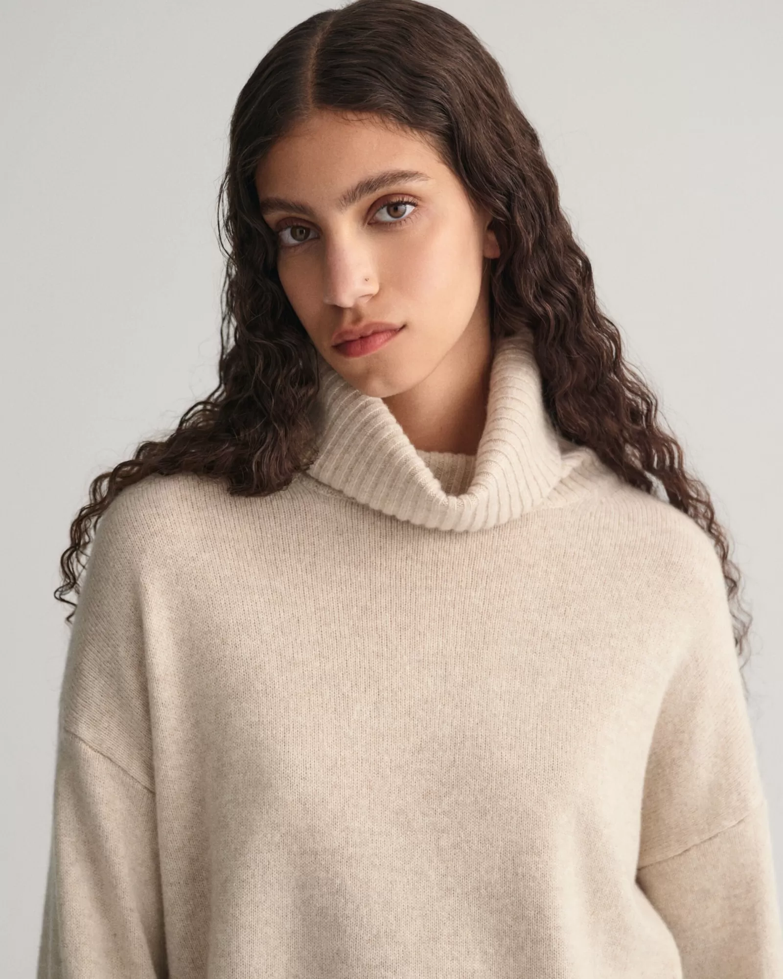 Women GANT Knitwear*Lounge Turtleneck Sweater SOFT OAT