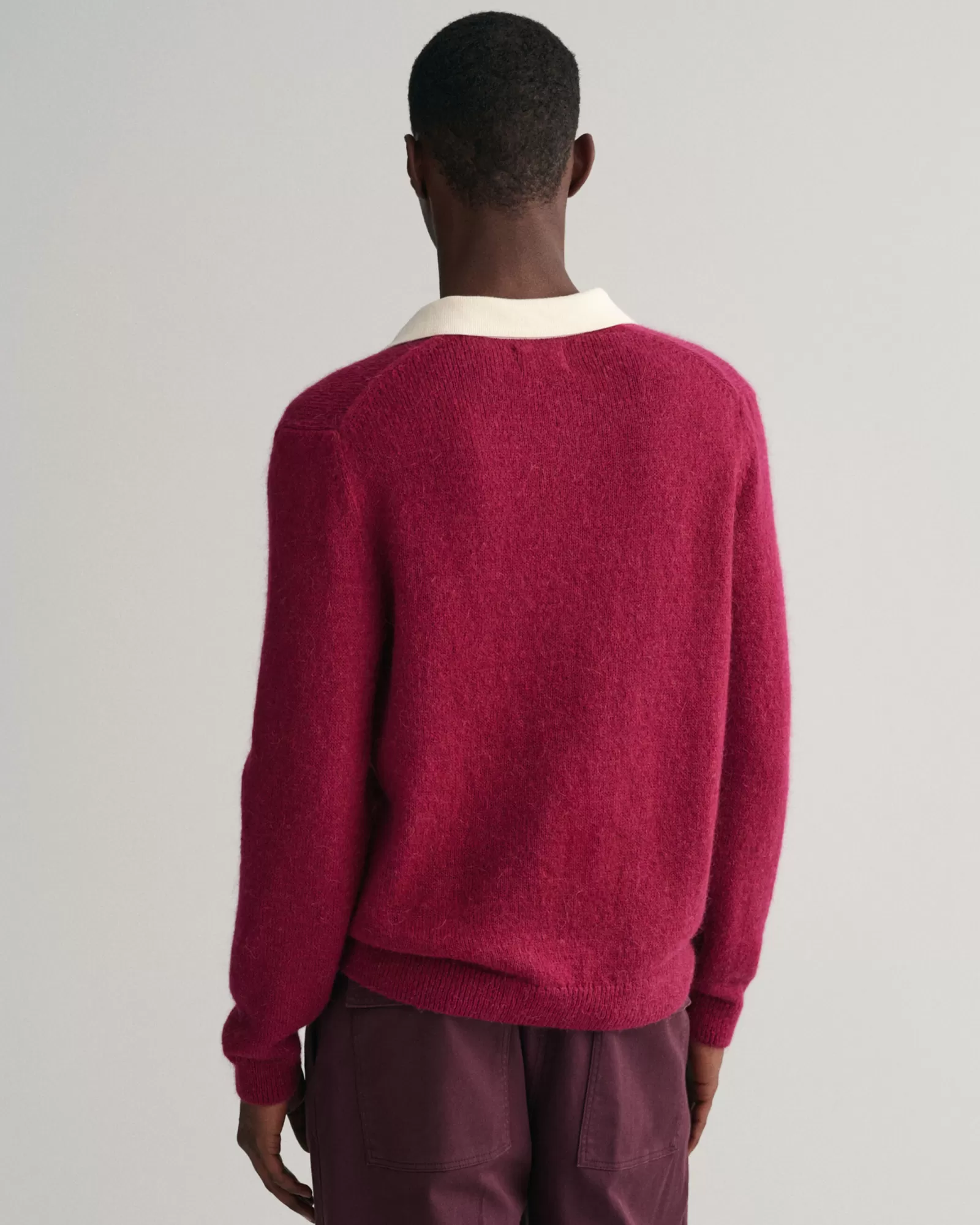 Men GANT Knitwear*Mohair Cotton Rugger PLUMPED RED