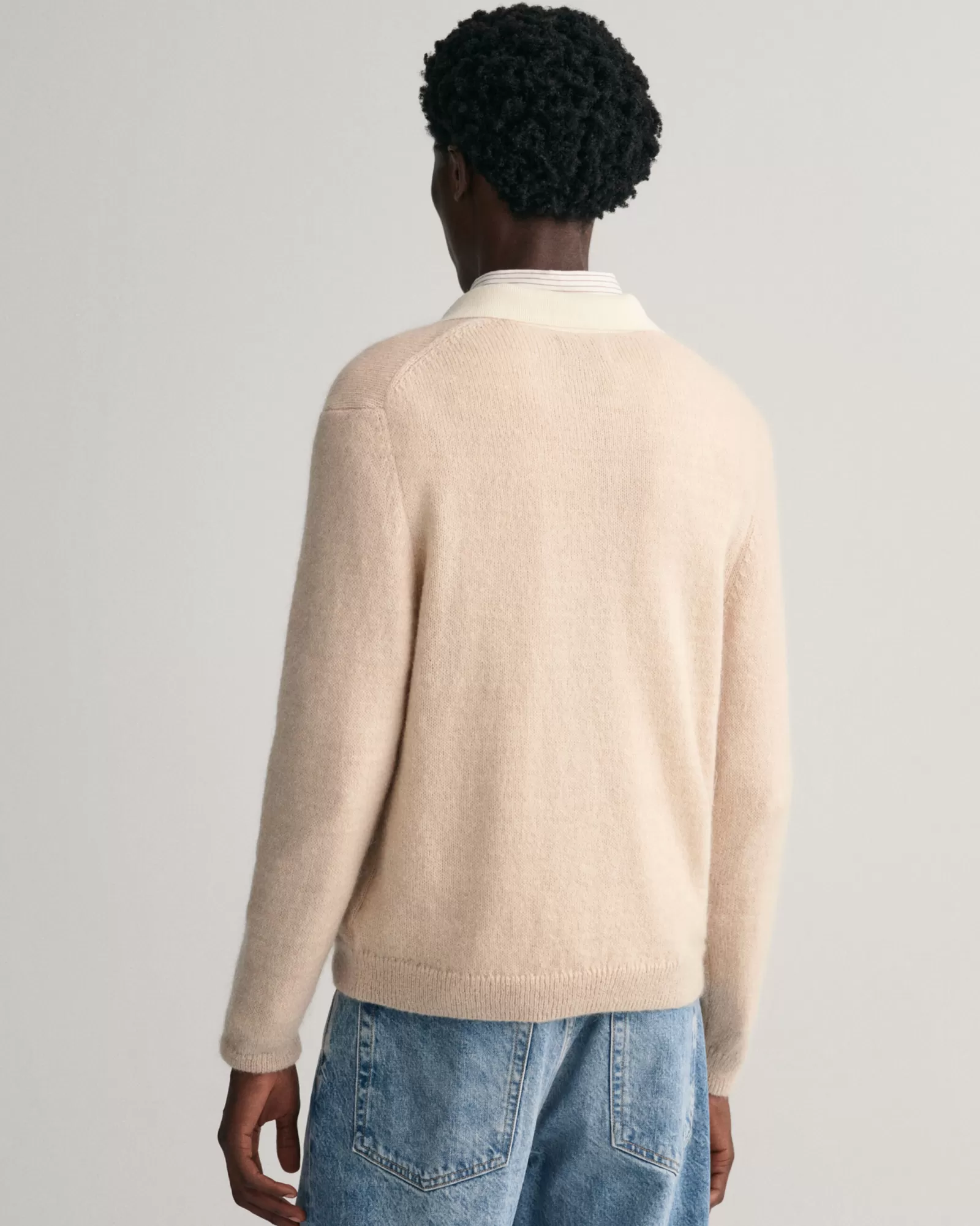 Men GANT Knitwear*Mohair Cotton Rugger SOFT OAT