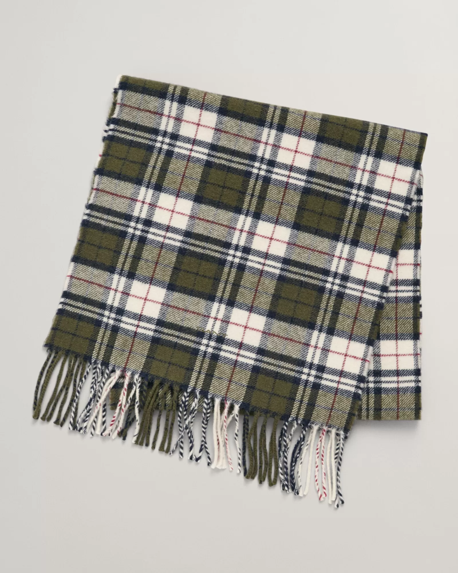 Men GANT Scarves*Multi Checked Scarf DARK CACTUS