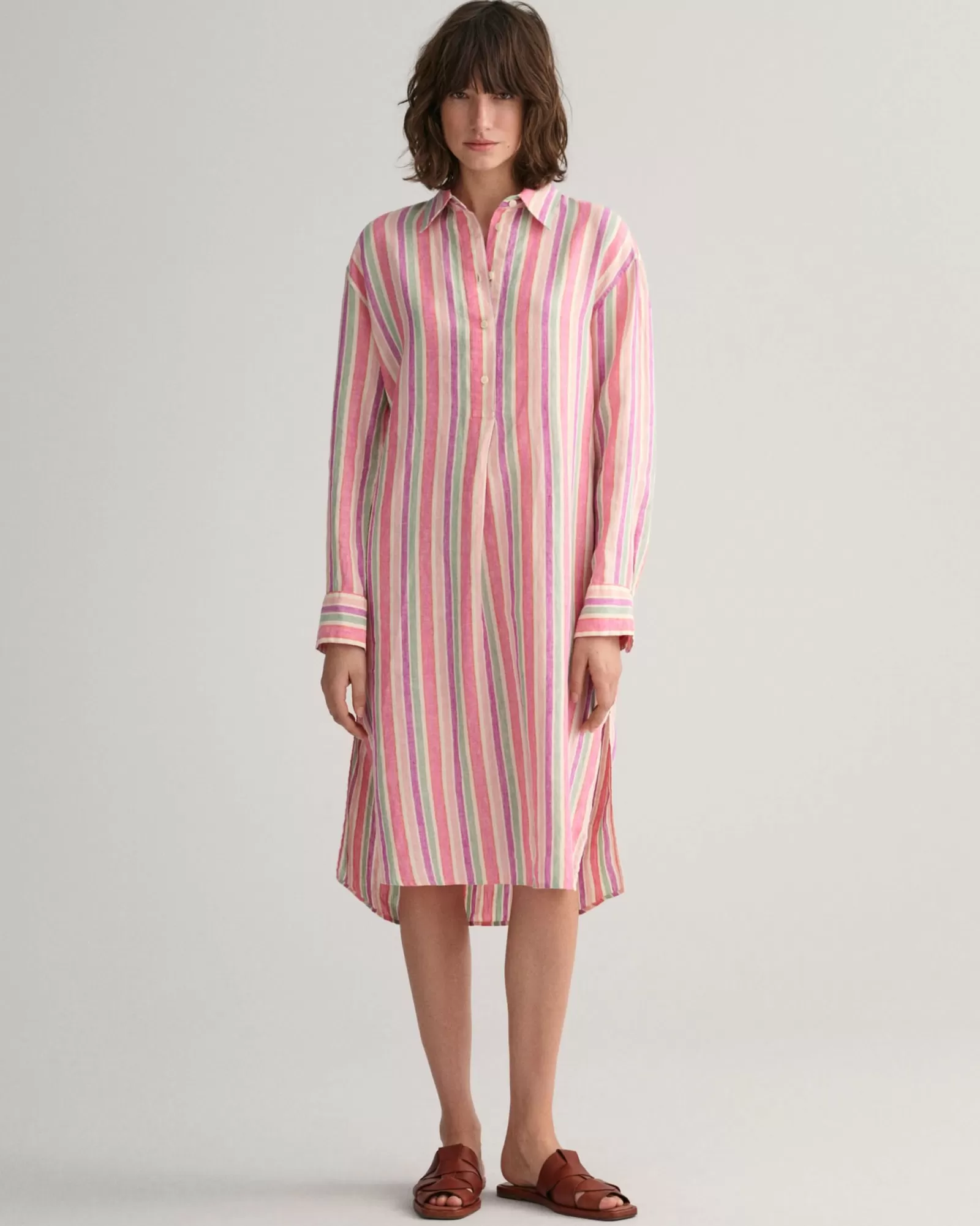 Women GANT Dresses*Multi Striped Linen Shirt Dress MULTICOLOR