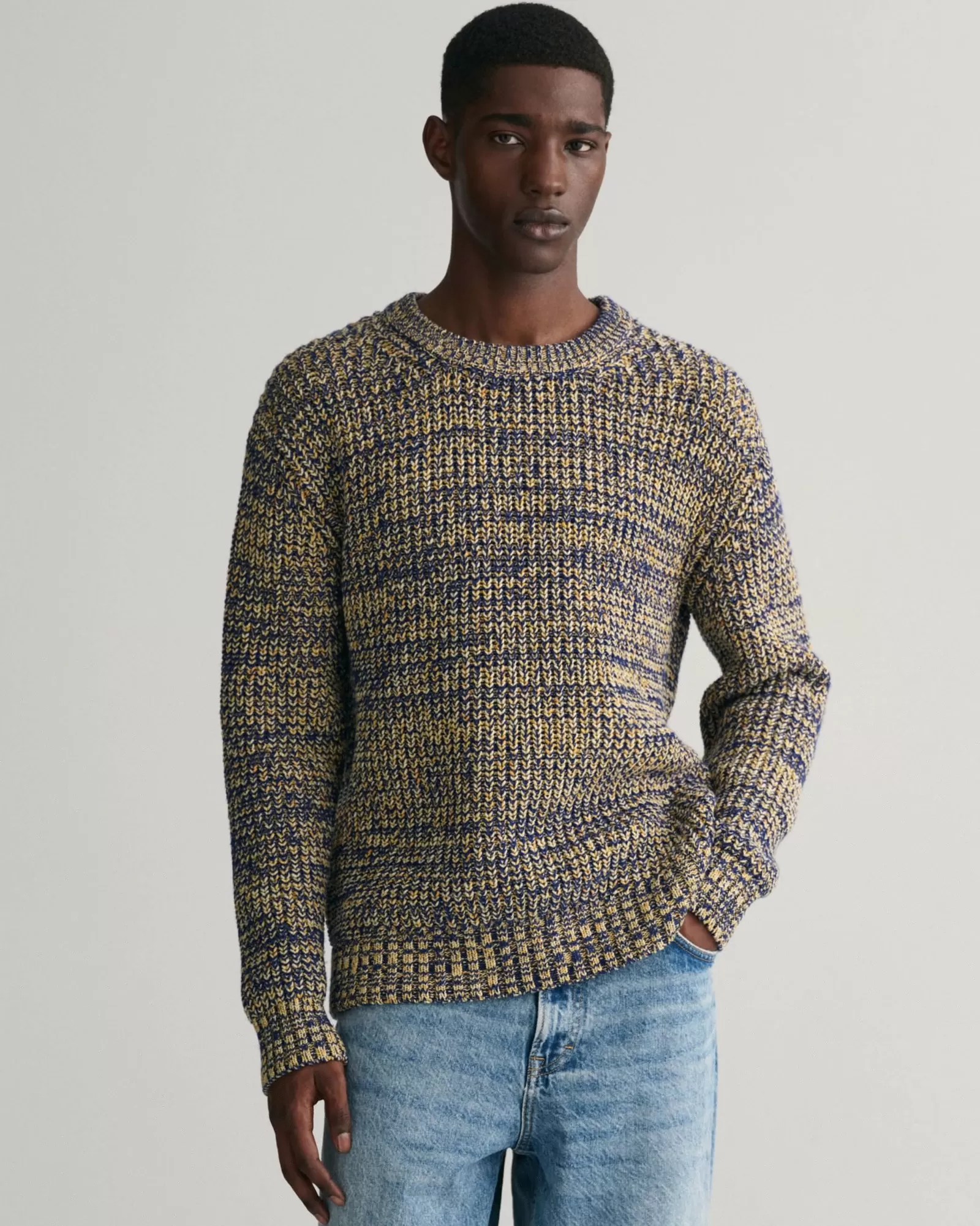 Men GANT Knitwear*ed Ribbed Crew Neck Sweater MULTICOLOR