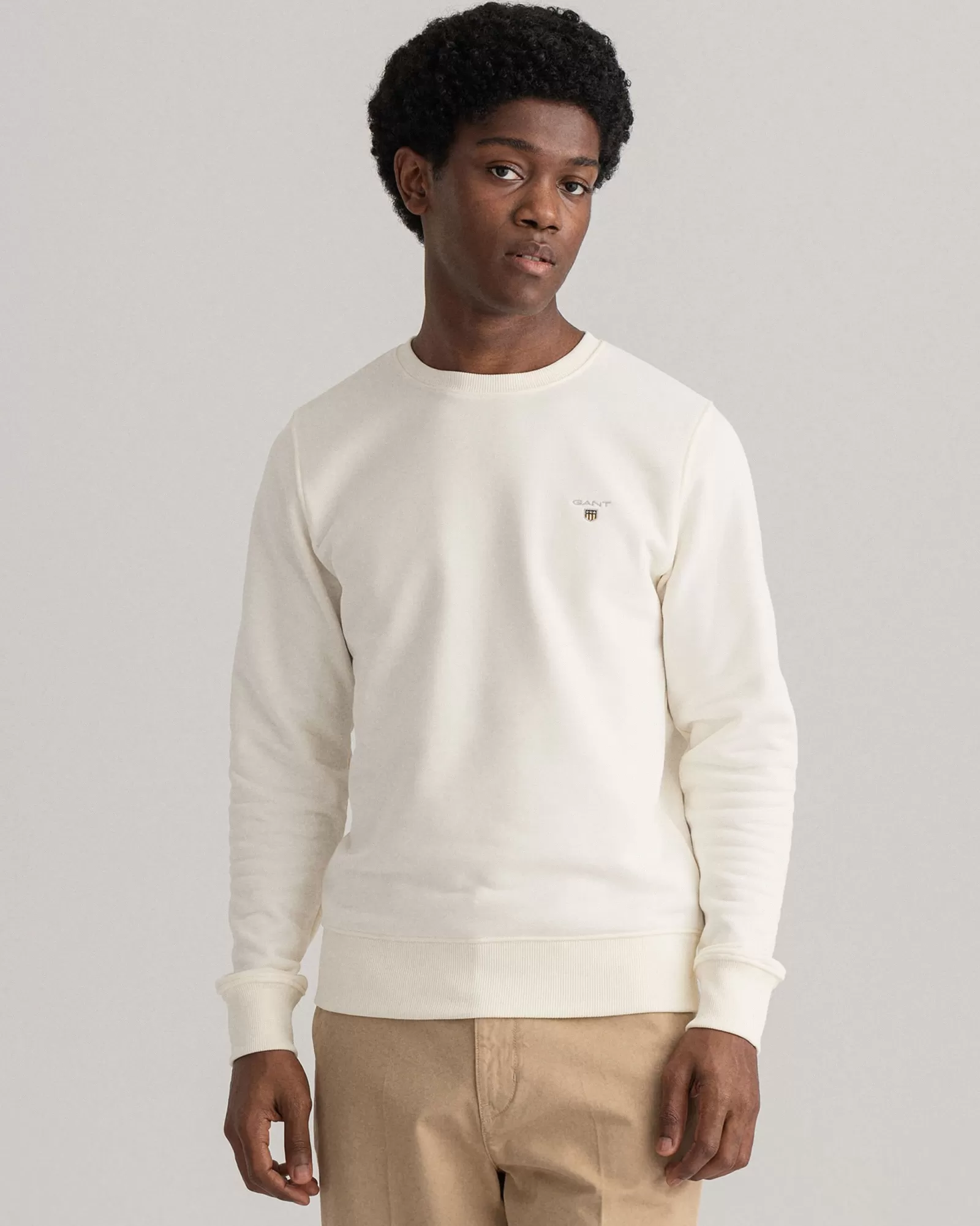 Men GANT Sweatshirts & Hoodies*Original Crew Neck Sweatshirt EGGSHELL