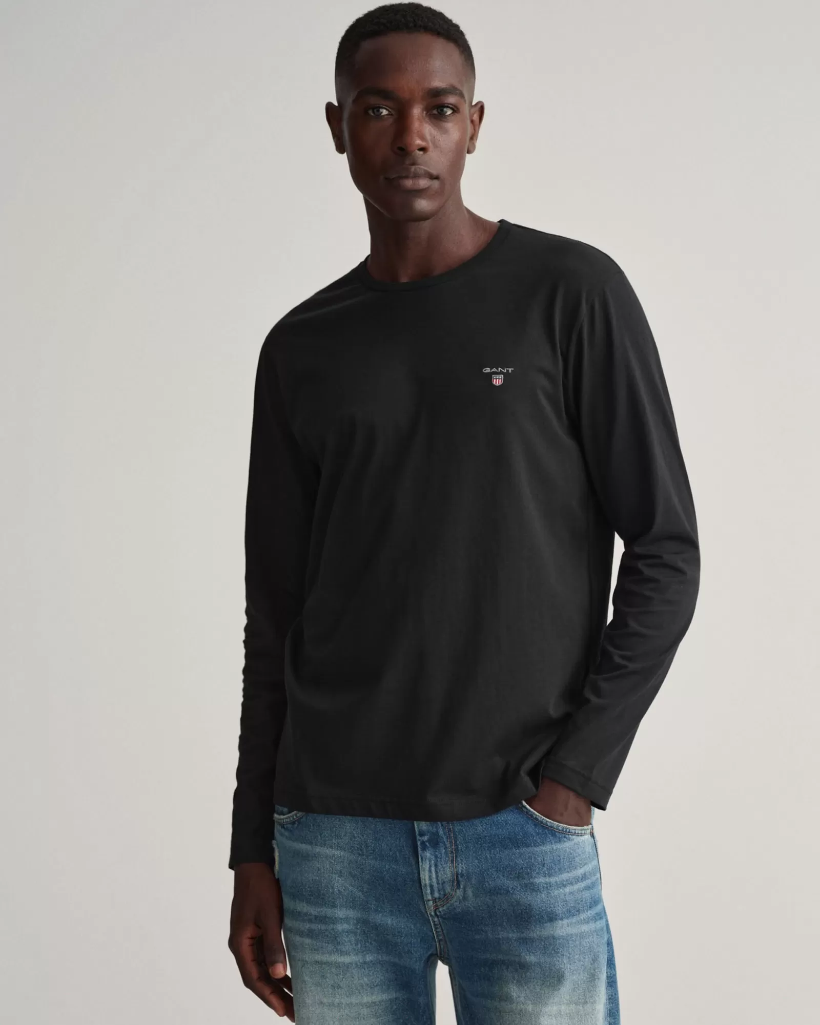 Men GANT T-Shirts*Original Long Sleeve T-Shirt BLACK